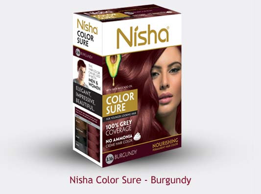 Nisha Color Sure Burgundy