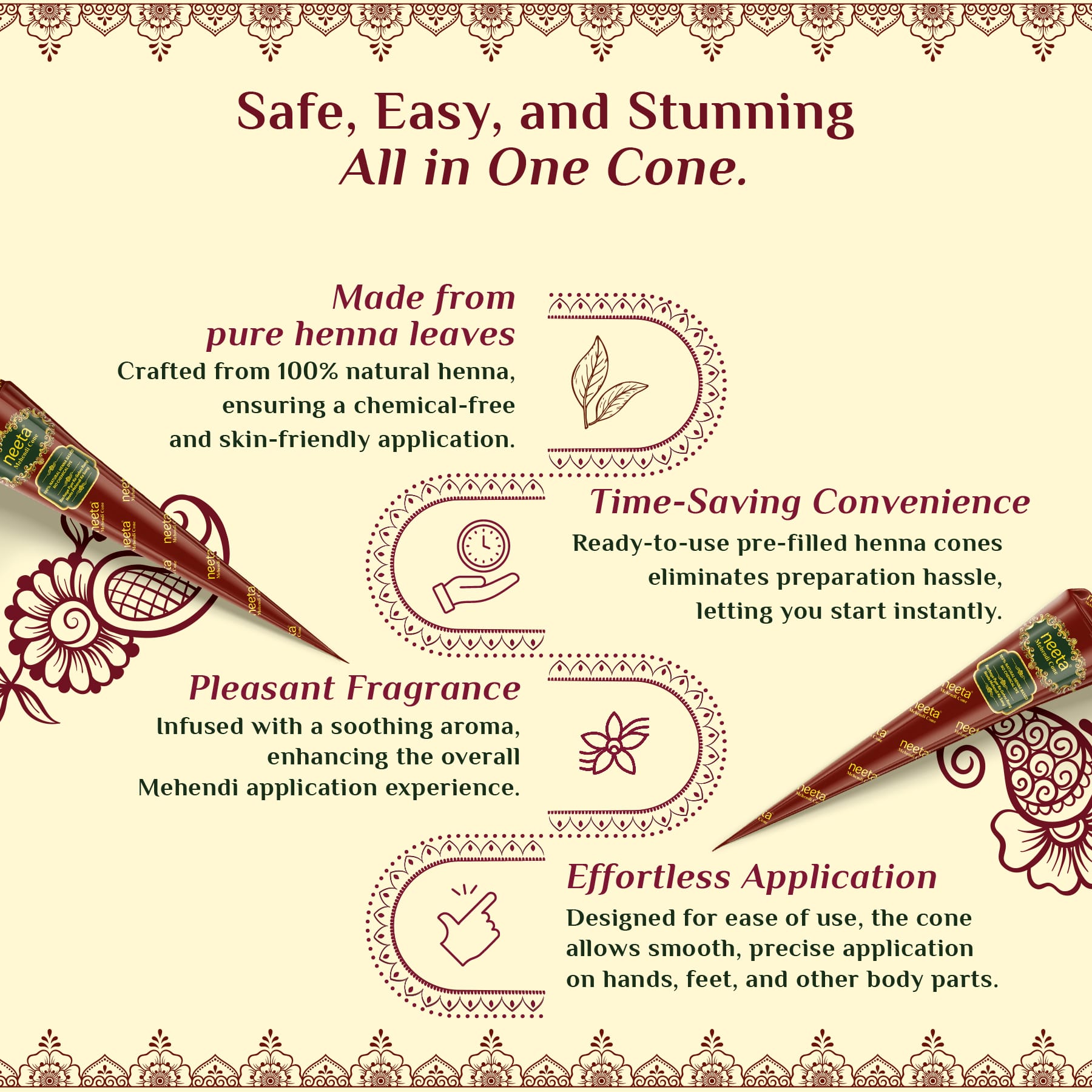 Neeta Mehendi Cone Pack of 12 Pcs