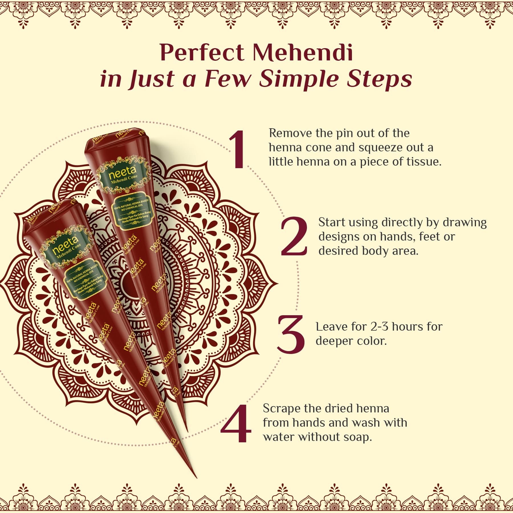 Neeta Mehendi Cone Pack of 12 Pcs