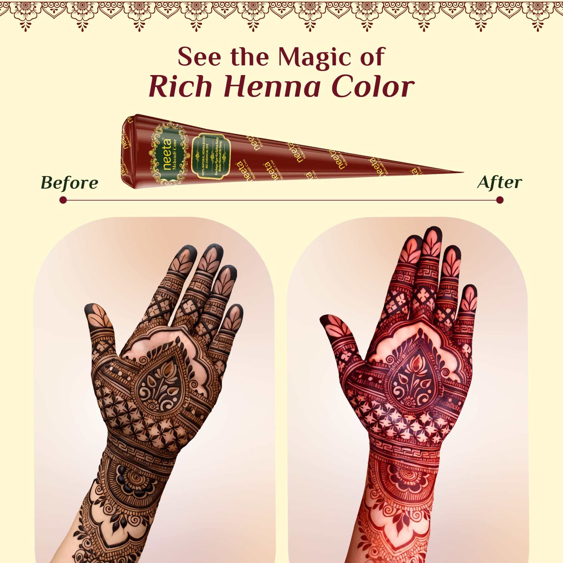 Neeta Mehendi Cone Pack of 12 Pcs