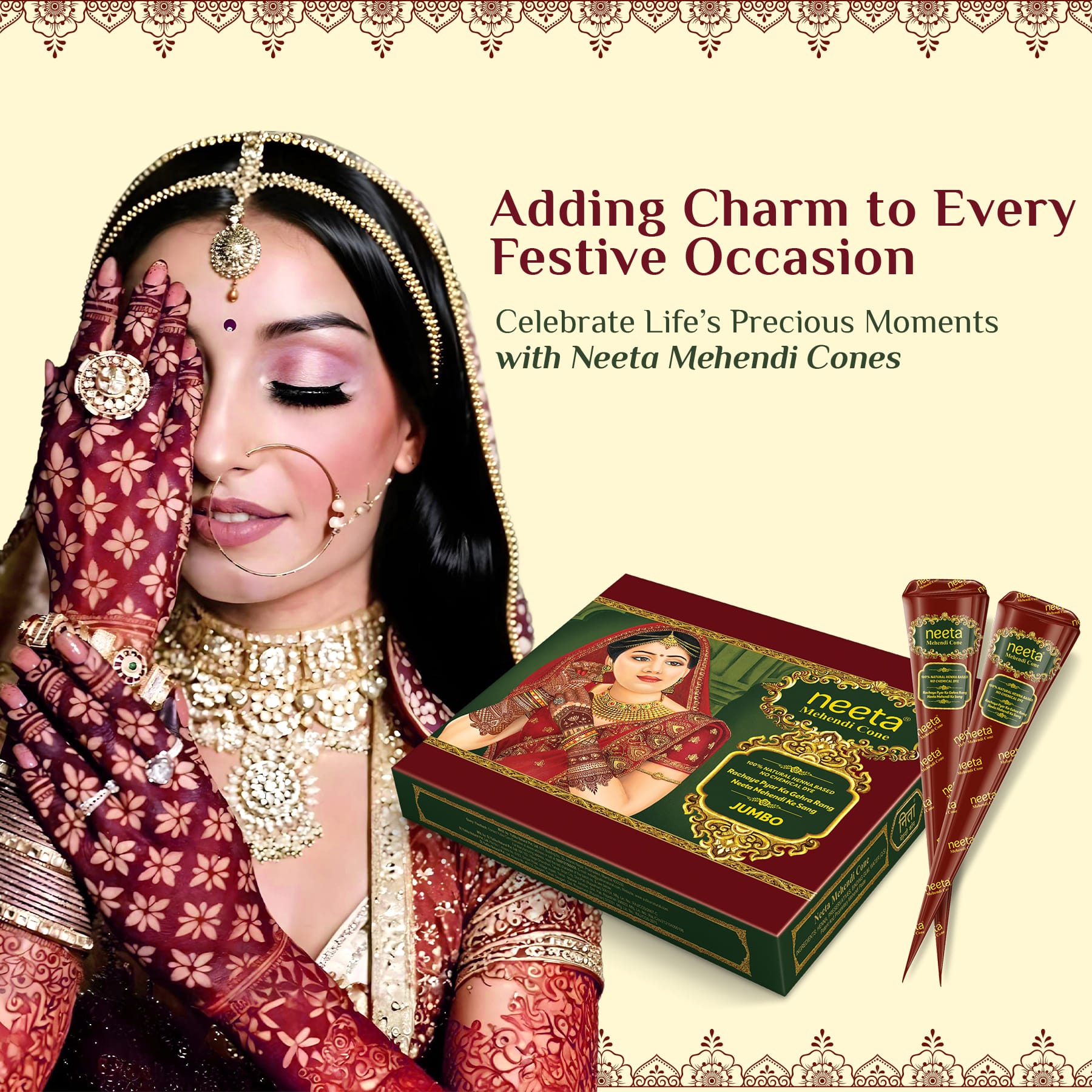 Neeta Mehendi Cone Pack of 12 Pcs