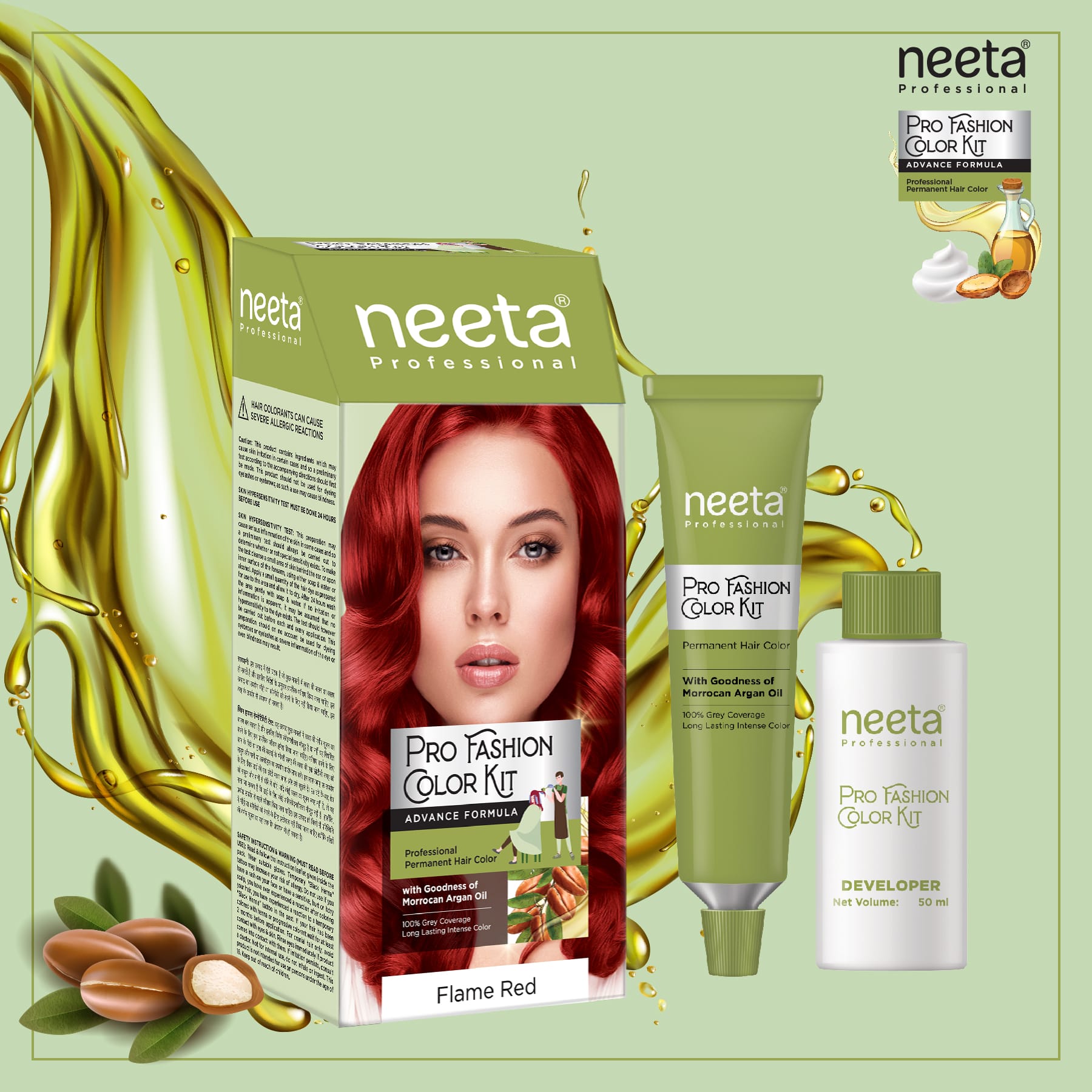 Neeta Pro Fashion Color Kit Flame Red