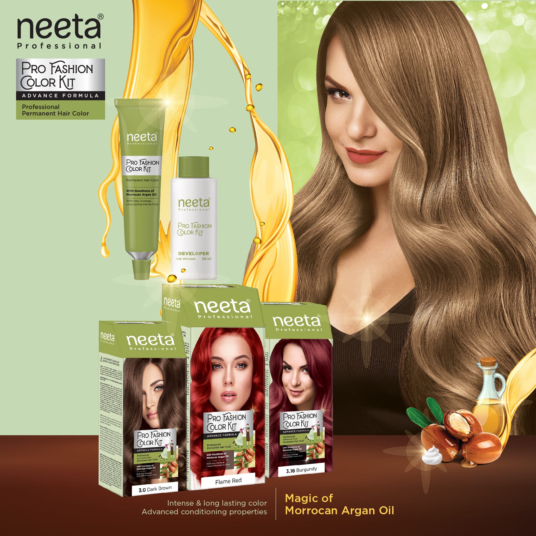 Neeta Pro Fashion Color Kit 4.0 Natural Brown