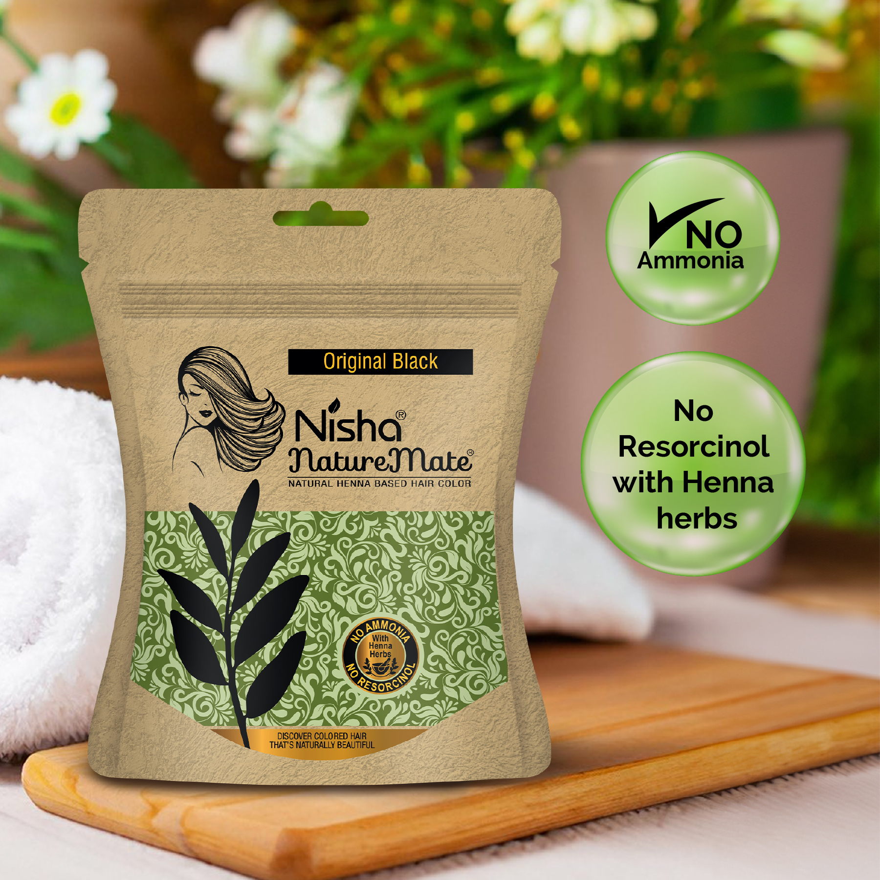 Nisha Naturemate Natural Henna Based Hair Color Original Black