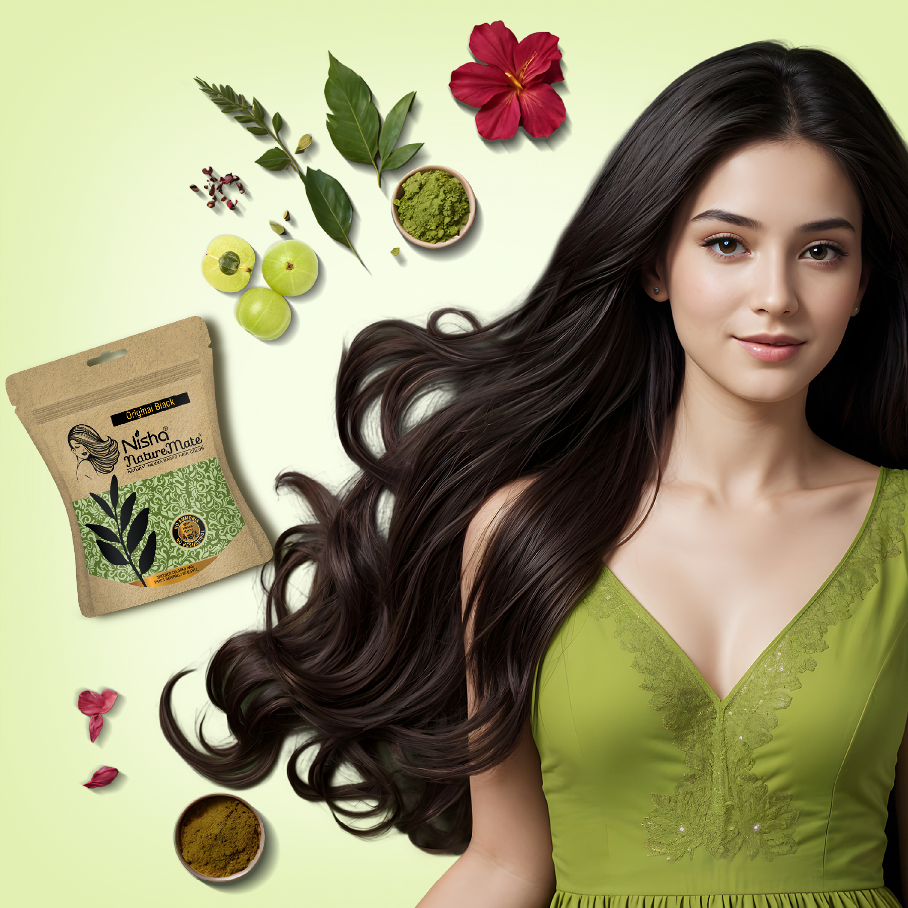 Nisha Naturemate Natural Henna Based Hair Color Original Black