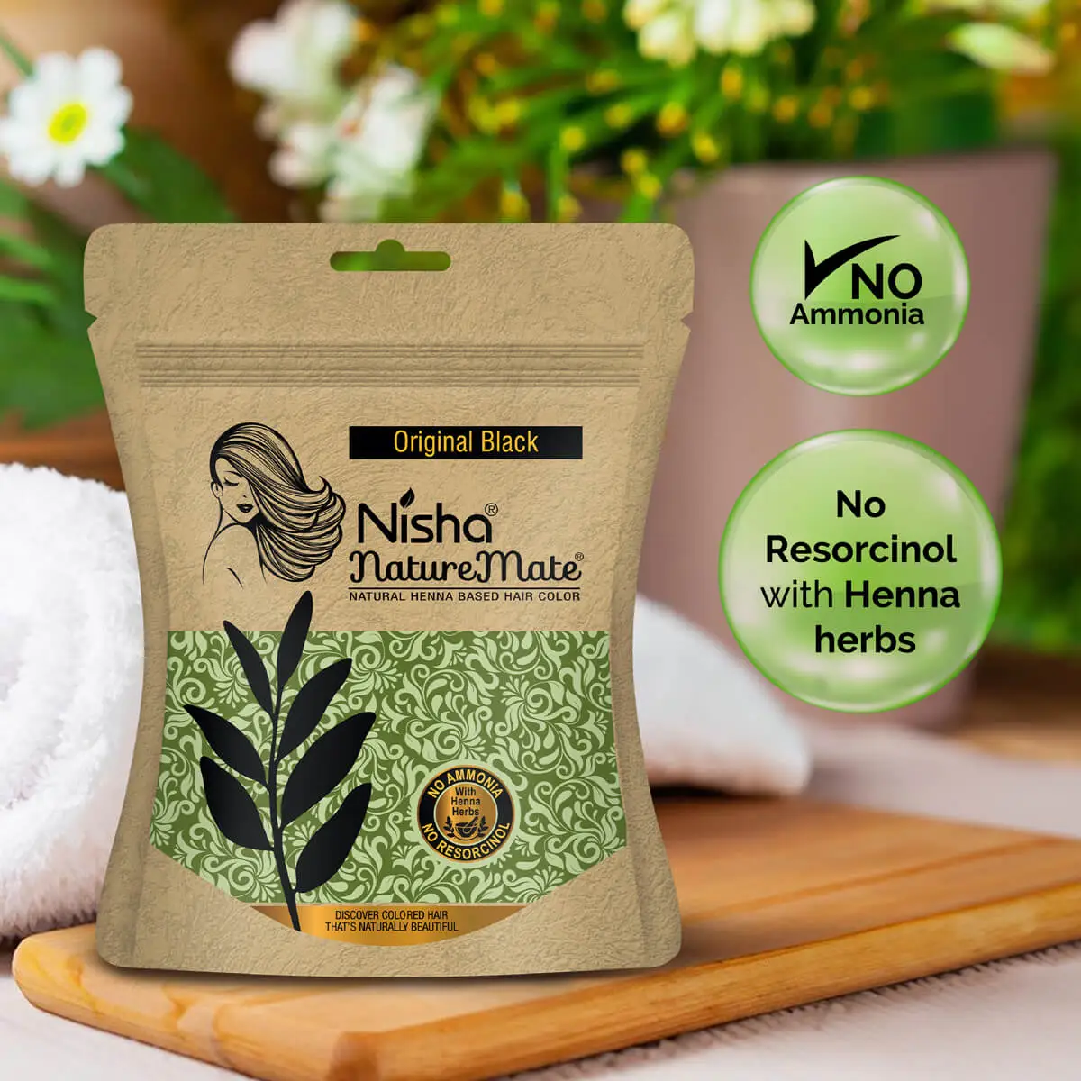 Nisha Naturemate Natural Henna Based Hair Color Original Black