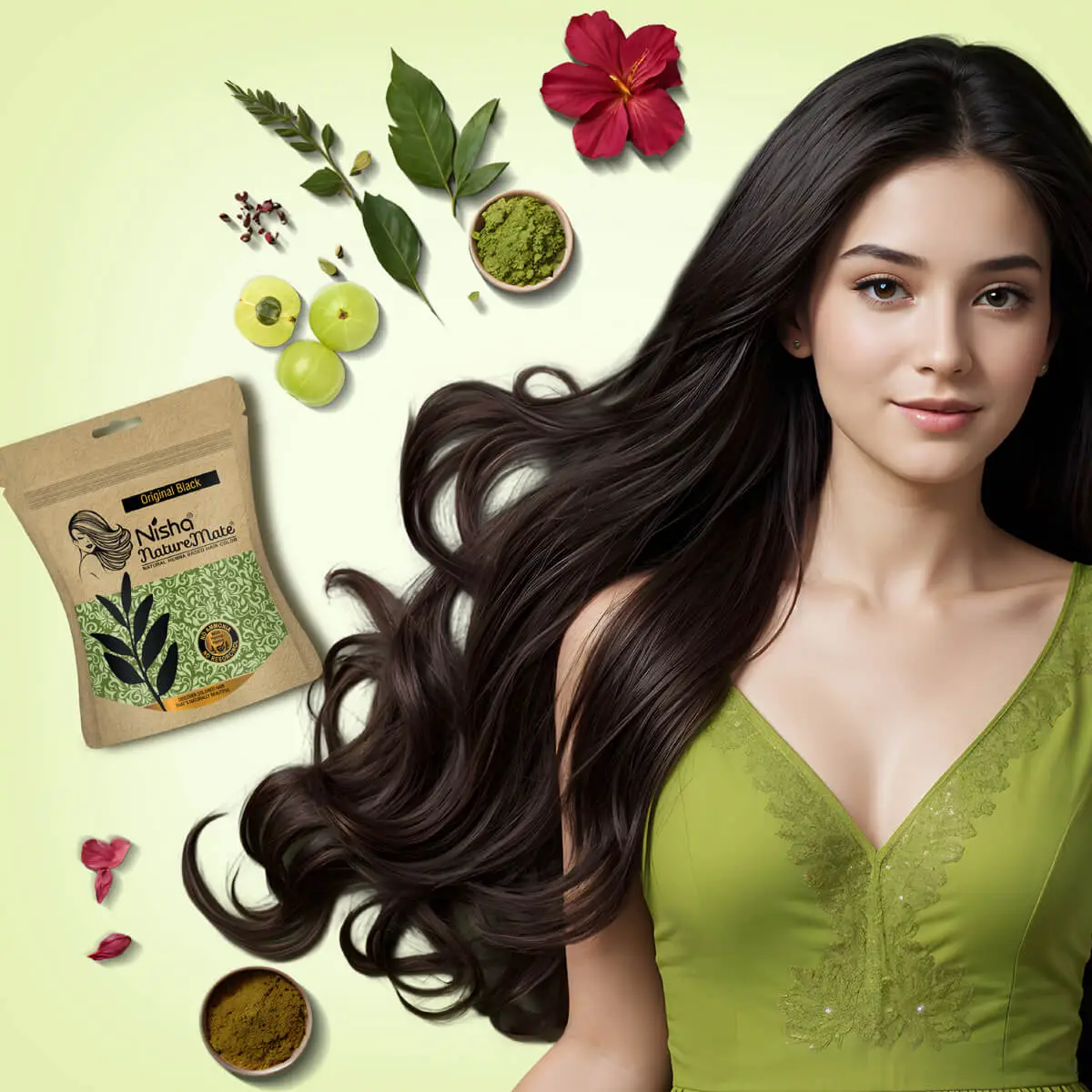 Nisha Naturemate Natural Henna Based Hair Color Original Black