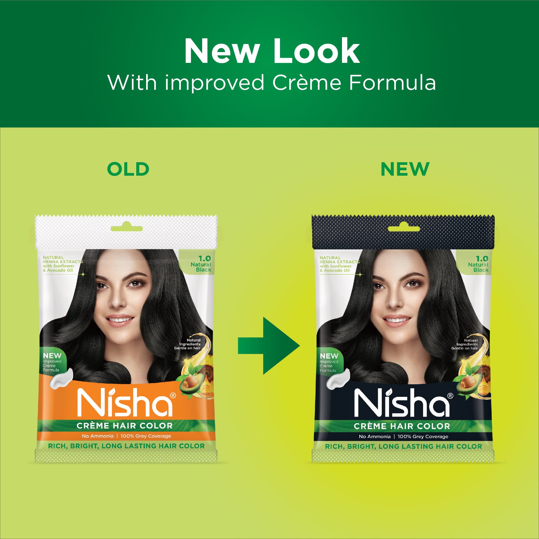 Nisha Crème Hair Color 1.0 Natural Black | 100% Grey Coverage