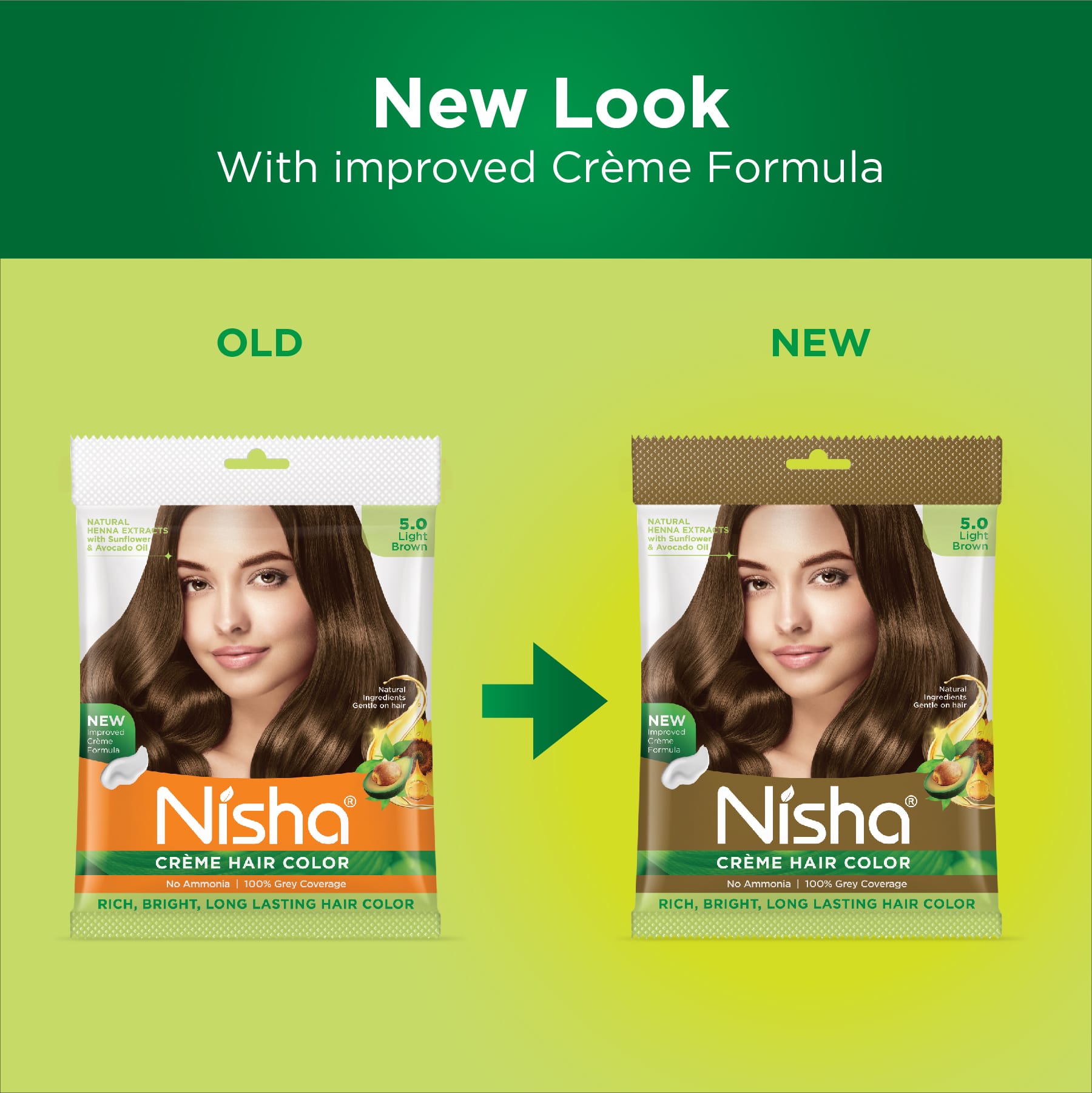 Nisha Crème Hair Color 5.0 Light Brown | No Ammonia
