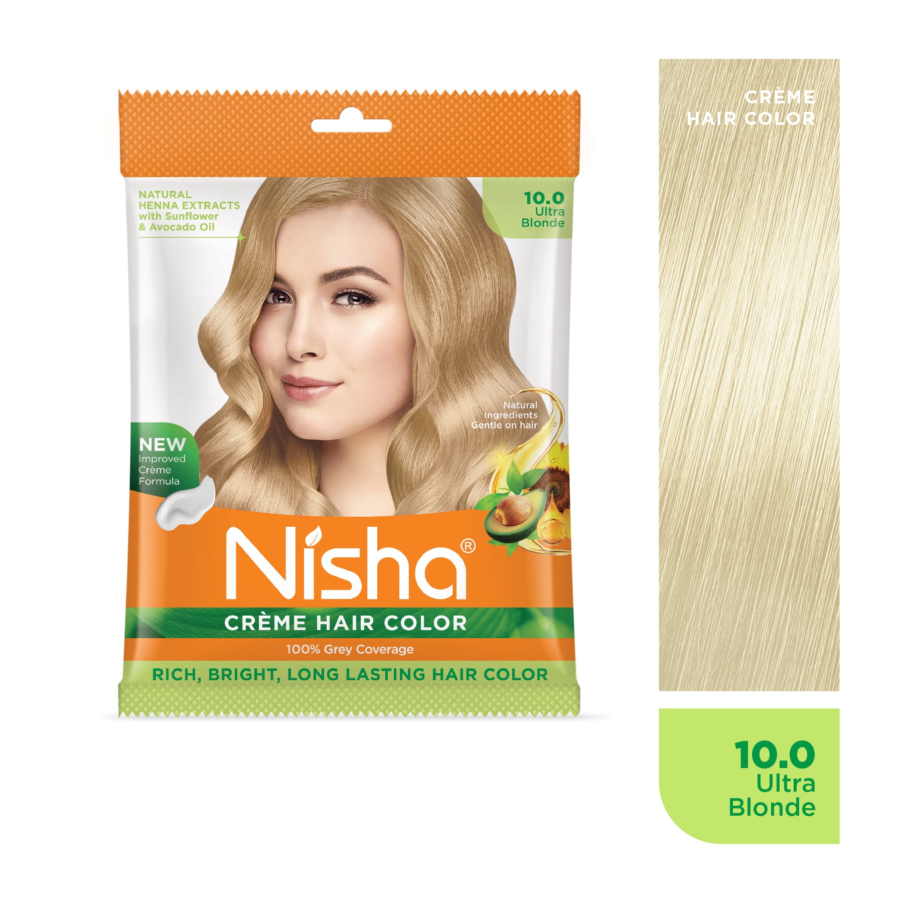 Nisha Crème Hair Color 10.0 Ultra Blonde | 100% Grey Coverage