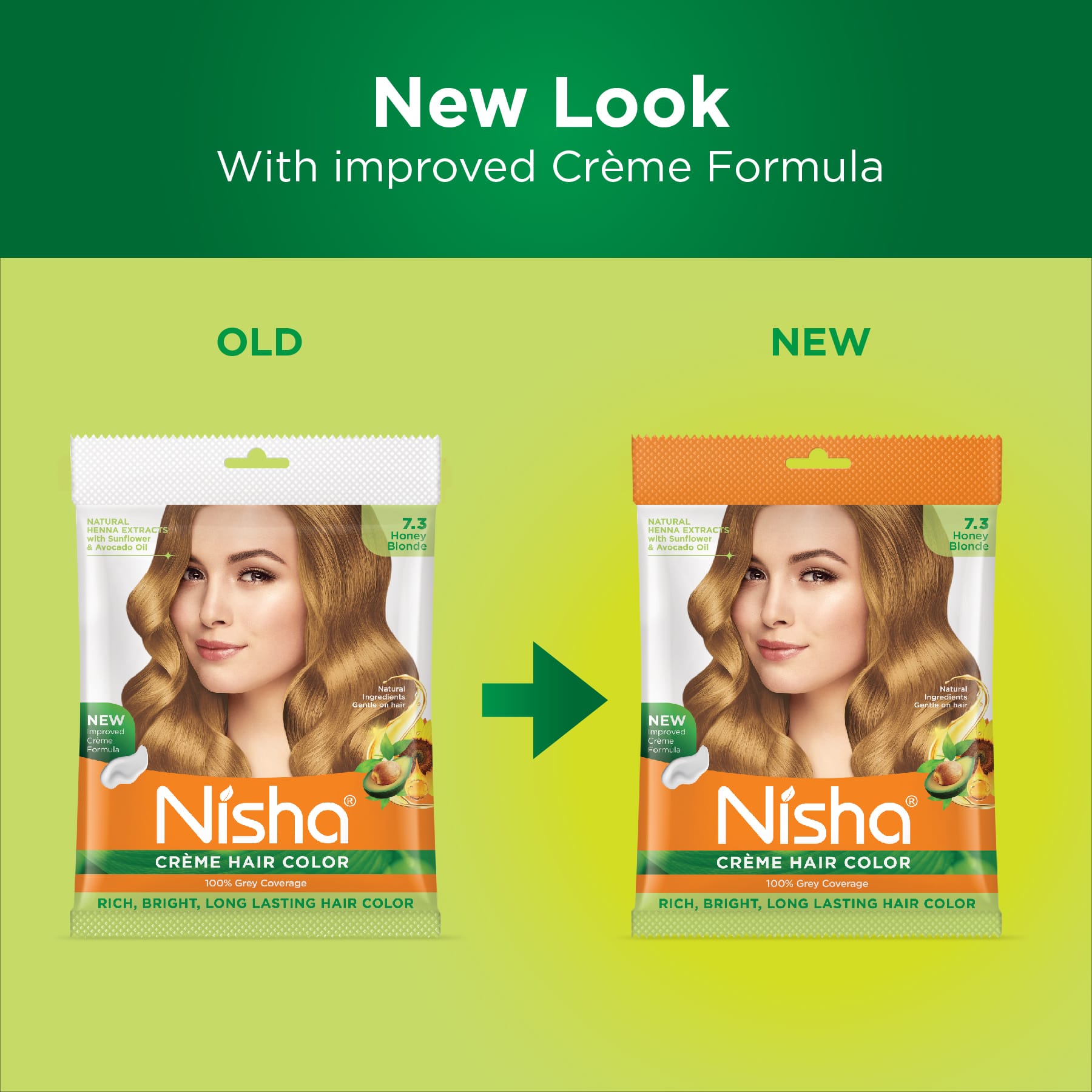 Nisha Crème Hair Color 7.3 Honey Blonde | 100% Grey Coverage