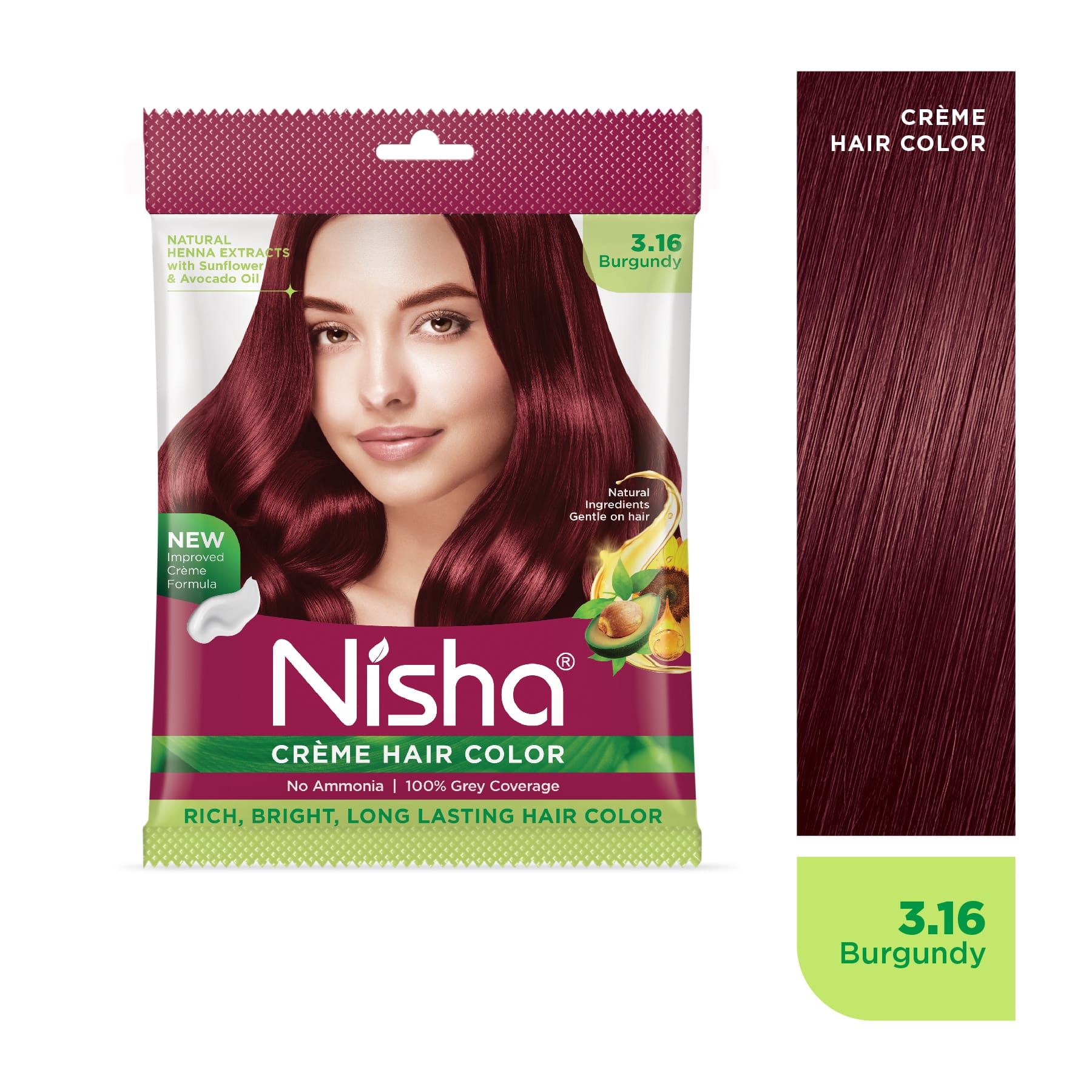 Nisha Crème Hair Color 3.16 Burgundy | No Ammonia