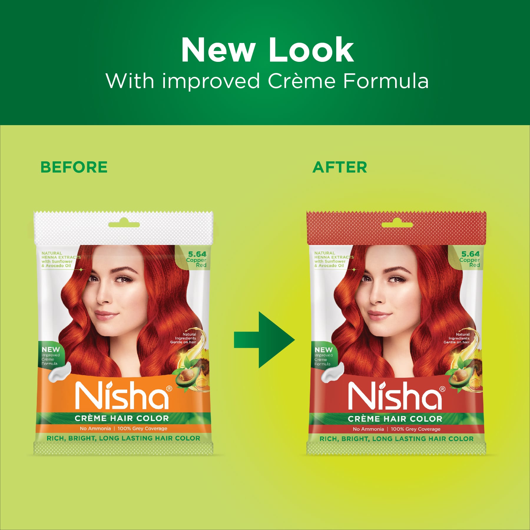 Nisha Crème Hair Color 5.64 Copper Red | Ammonia Free