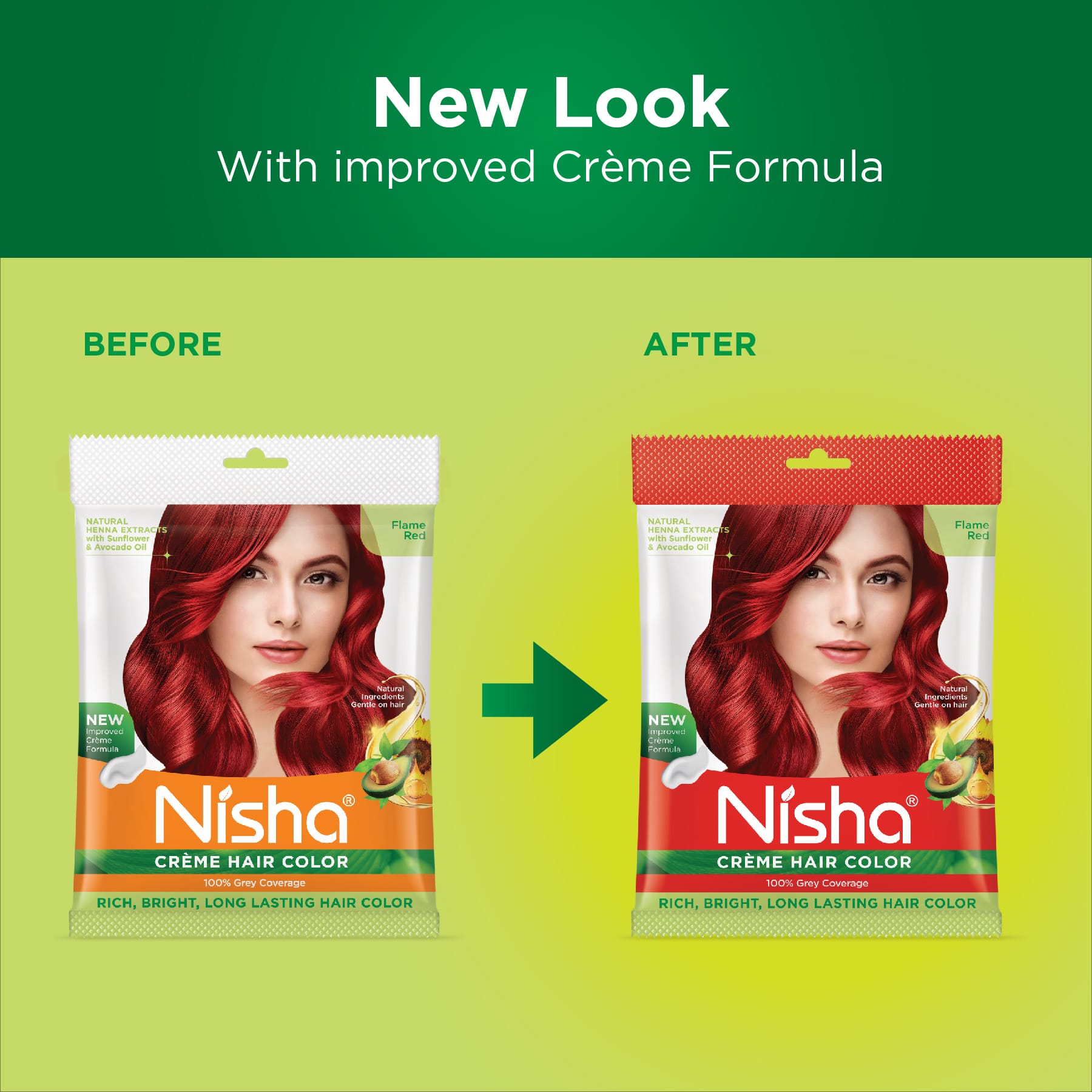 Nisha Crème Hair Color Flame Red | 100% Grey Coverage