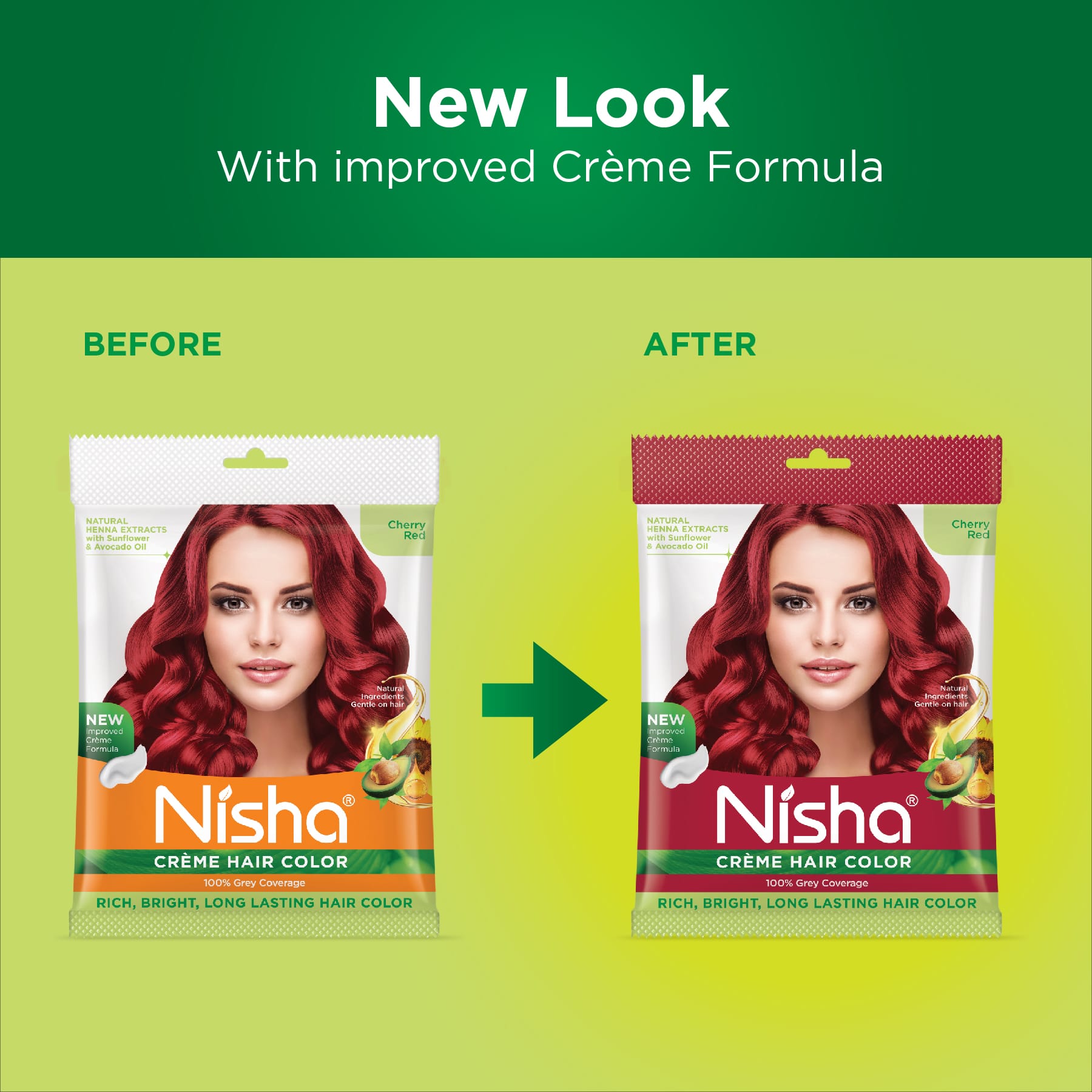Nisha Crème Hair Color Cherry Red | 100% Grey Coverage