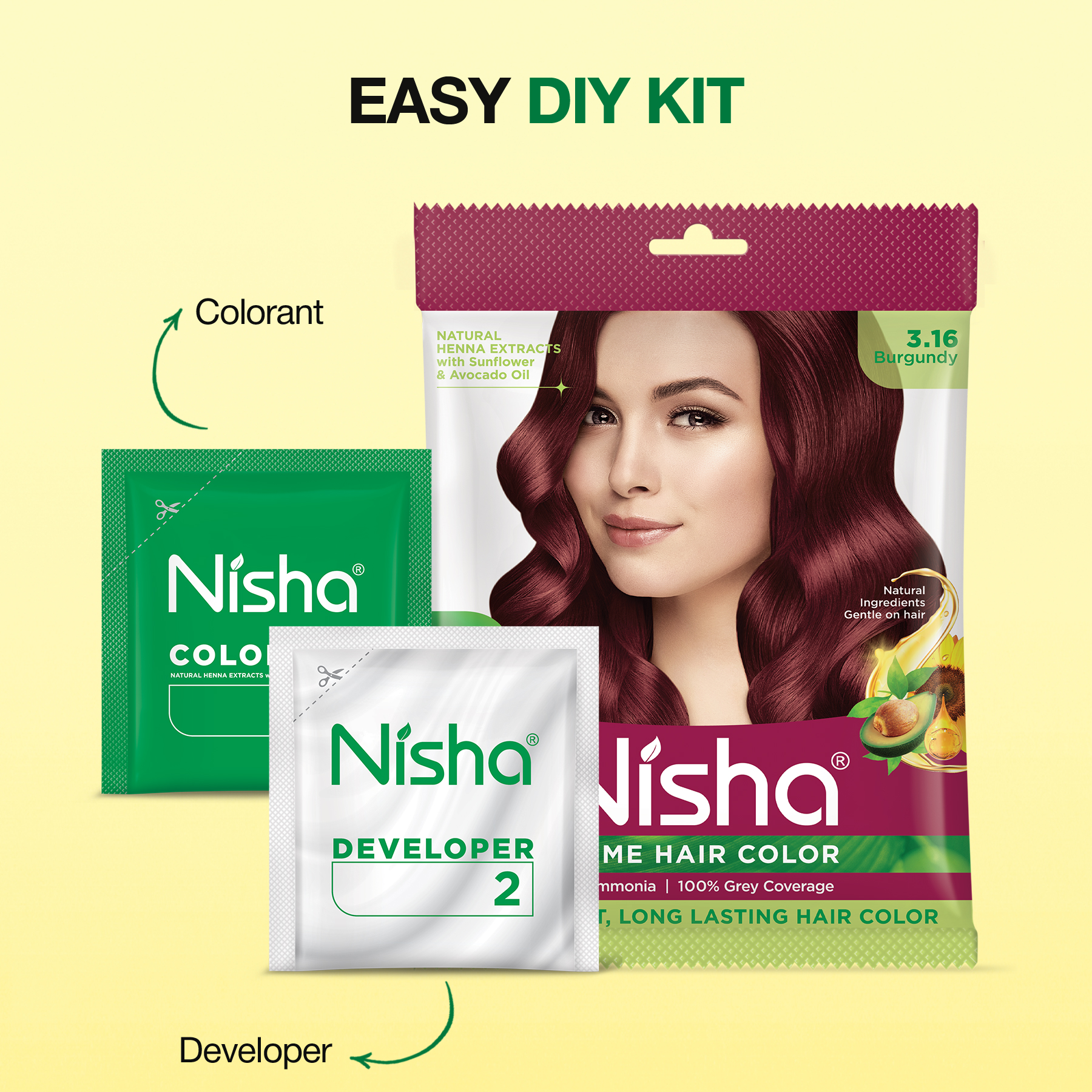 Nisha Crème Hair Color 3.16 Burgundy | No Ammonia