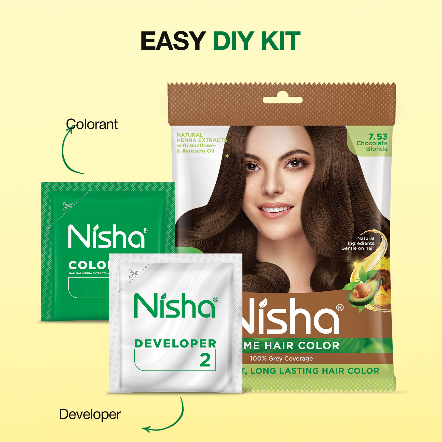 Nisha Crème Hair Color 7.53 Chocolate Blonde