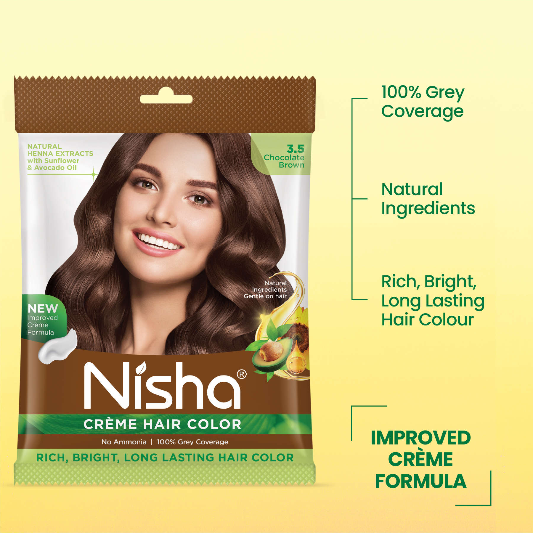 Nisha Crème Hair Color 3.5 Chocolate Brown | Hair Color