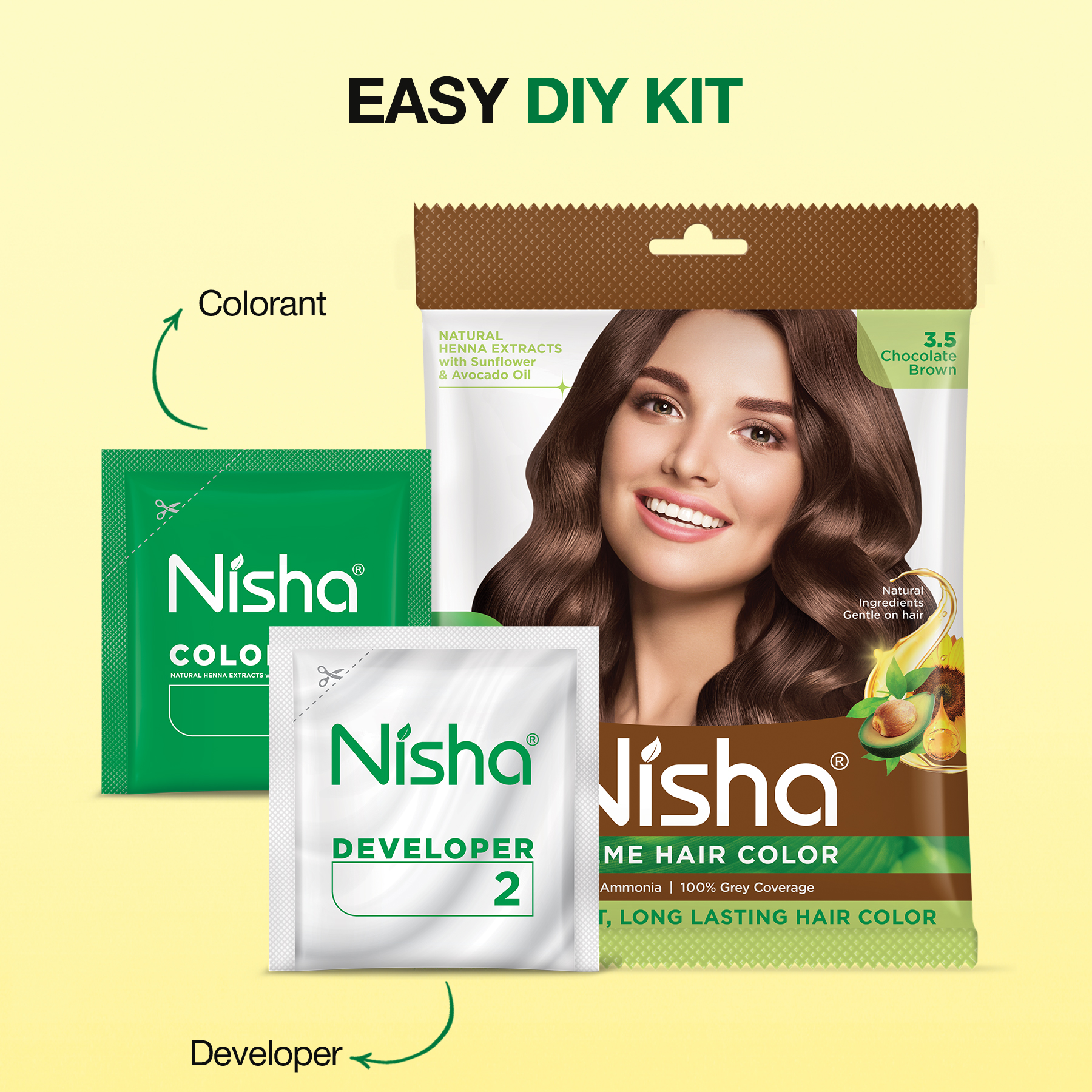 Nisha Crème Hair Color 3.5 Chocolate Brown | Hair Color