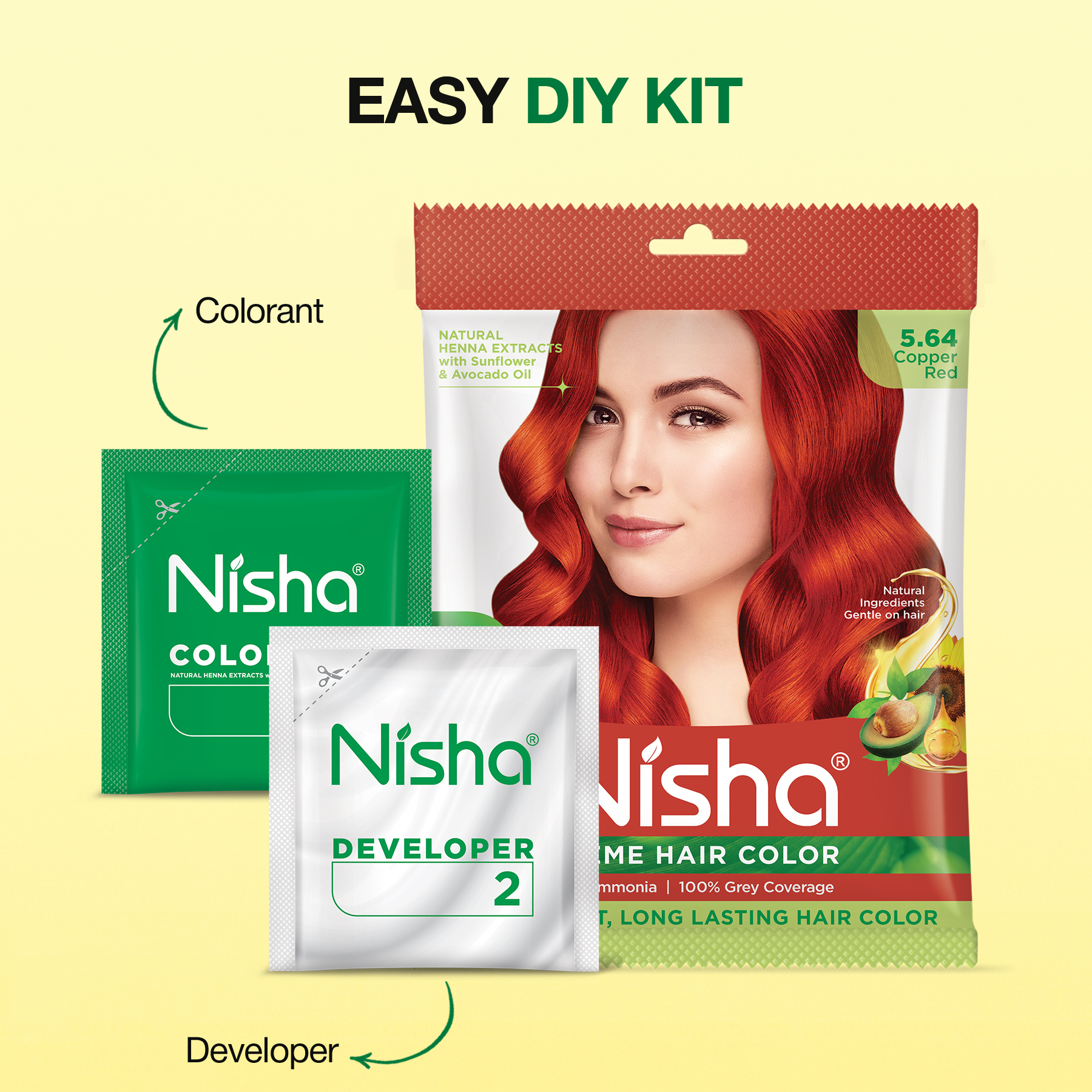 Nisha Crème Hair Color 5.64 Copper Red | Ammonia Free