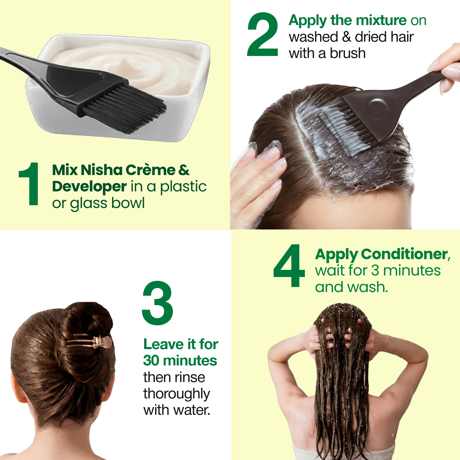 Nisha Crème Hair Colour 3.0 Dark Brown | 100% Grey Coverage