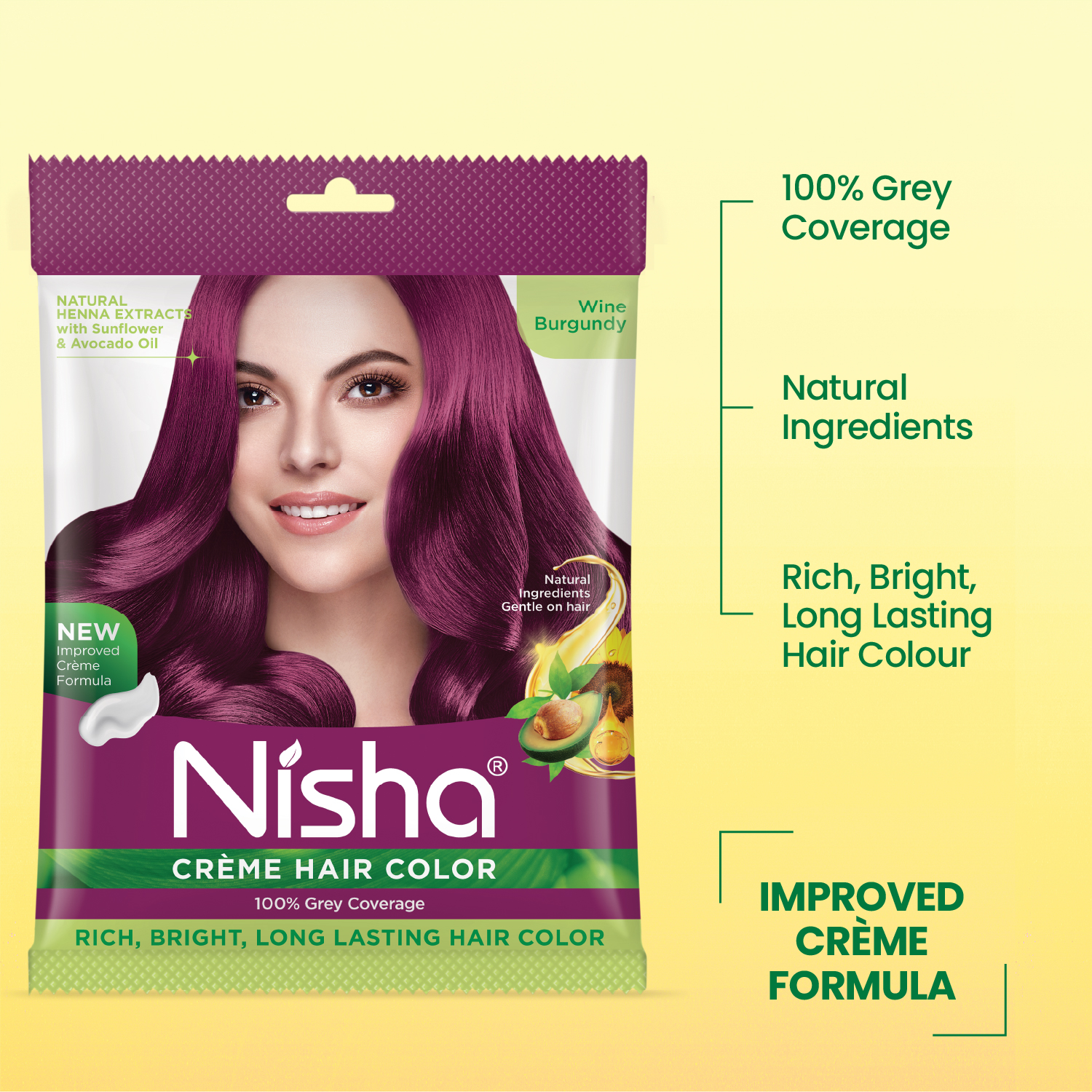 Nisha Crème Hair Color Wine Burgundy | Long-Lasting Color