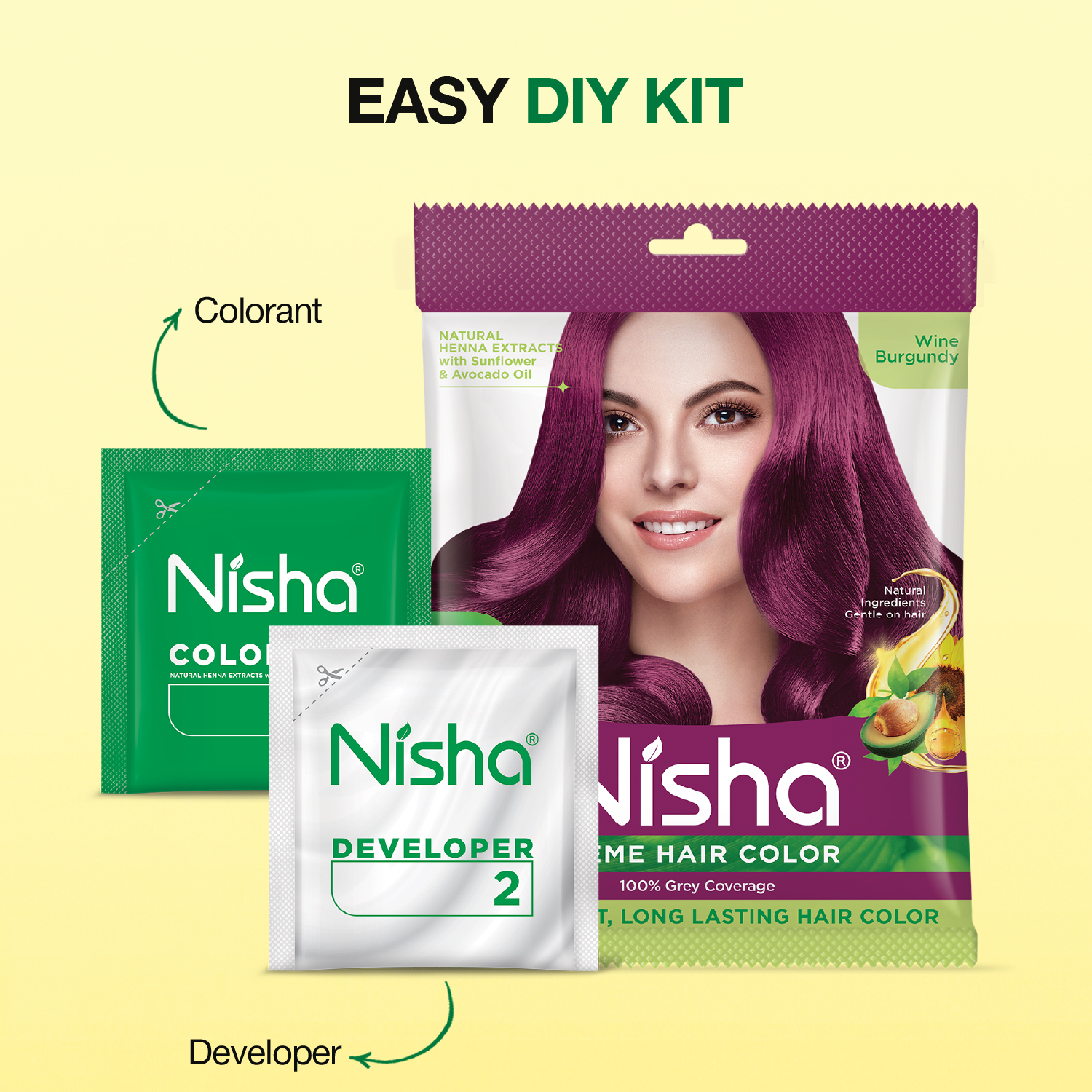 Nisha Crème Hair Color Wine Burgundy | Long-Lasting Color