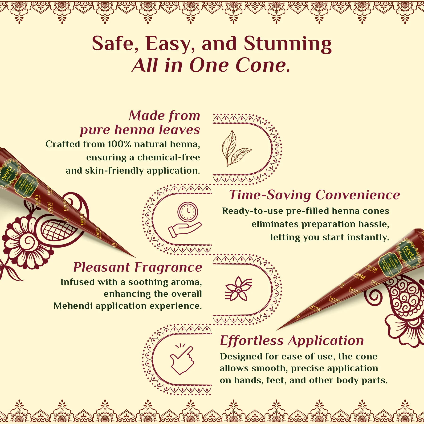 Neeta Mehendi Cone Pack of 4 Pcs