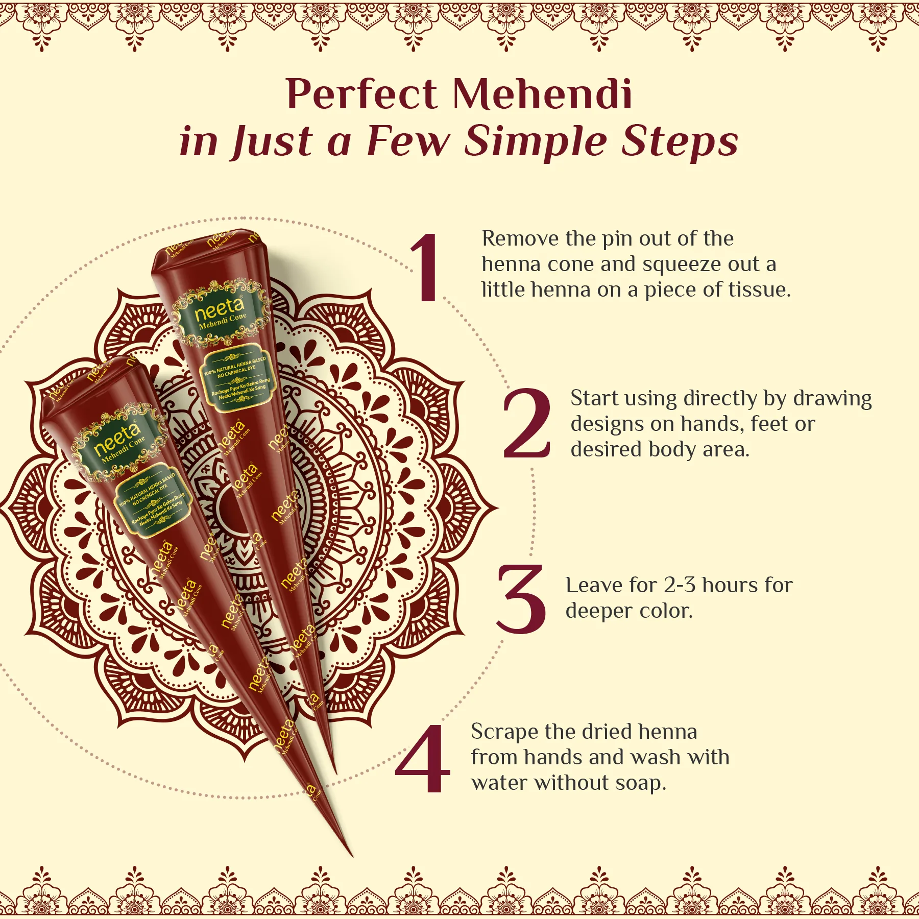 Neeta Mehendi Cone Pack of 4 Pcs