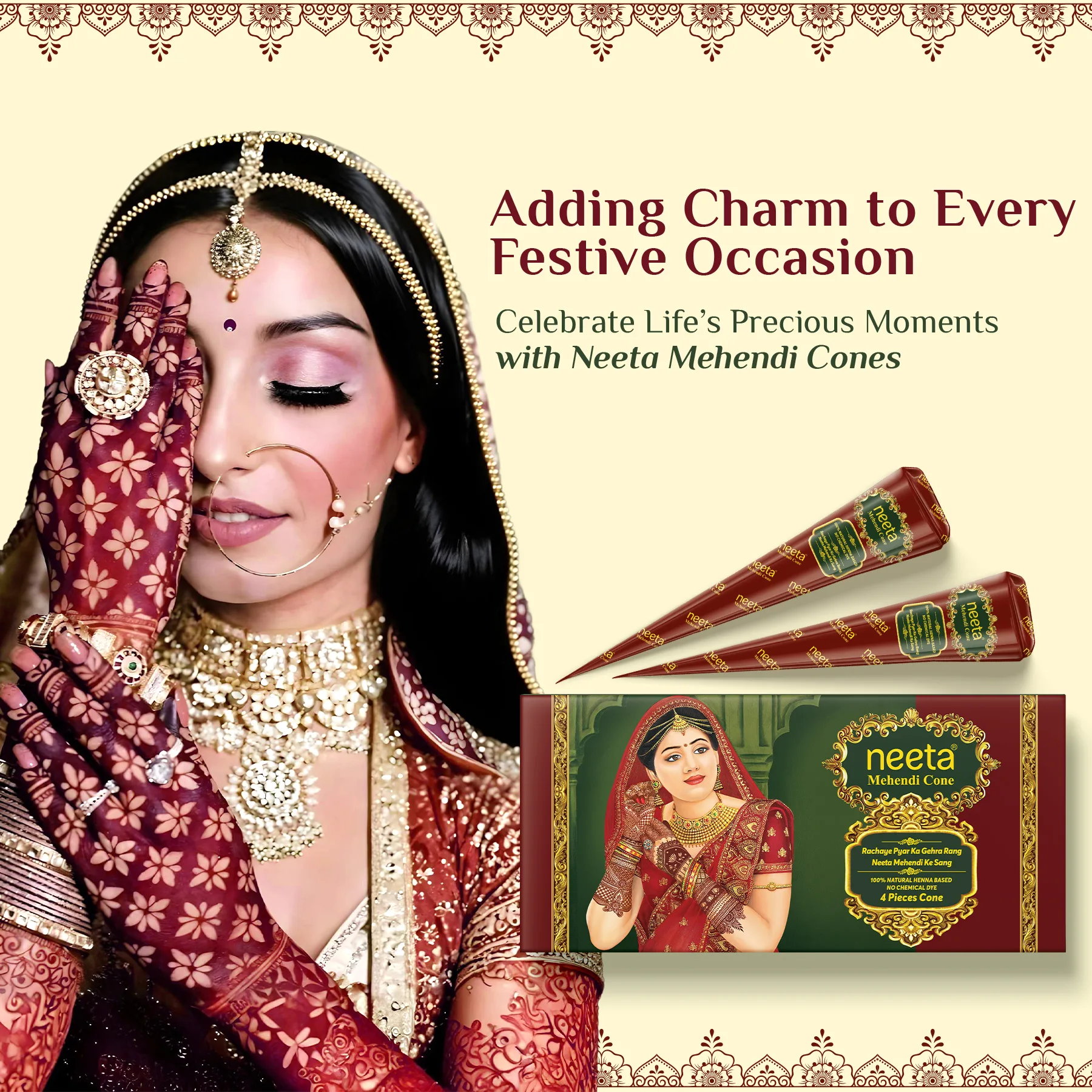 Neeta Mehendi Cone Pack of 4 Pcs