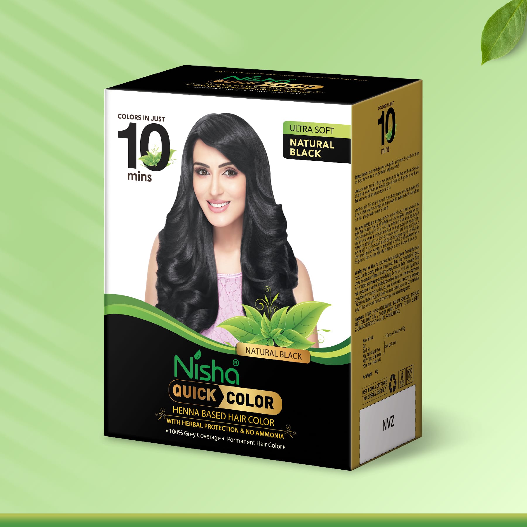 Nisha Quick Color Henna Based Hair Color Natural Black