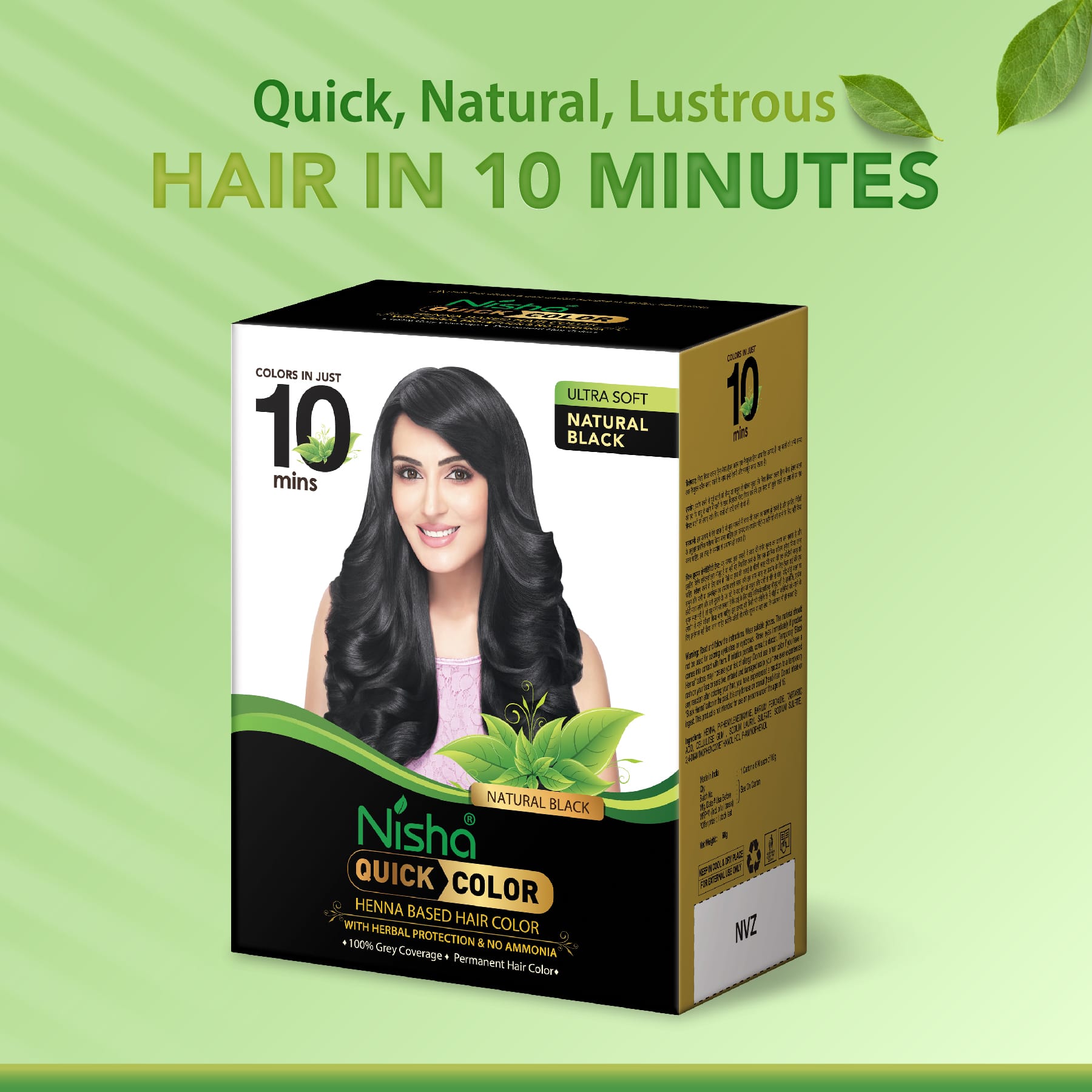 Nisha Quick Color Henna Based Hair Color Natural Black