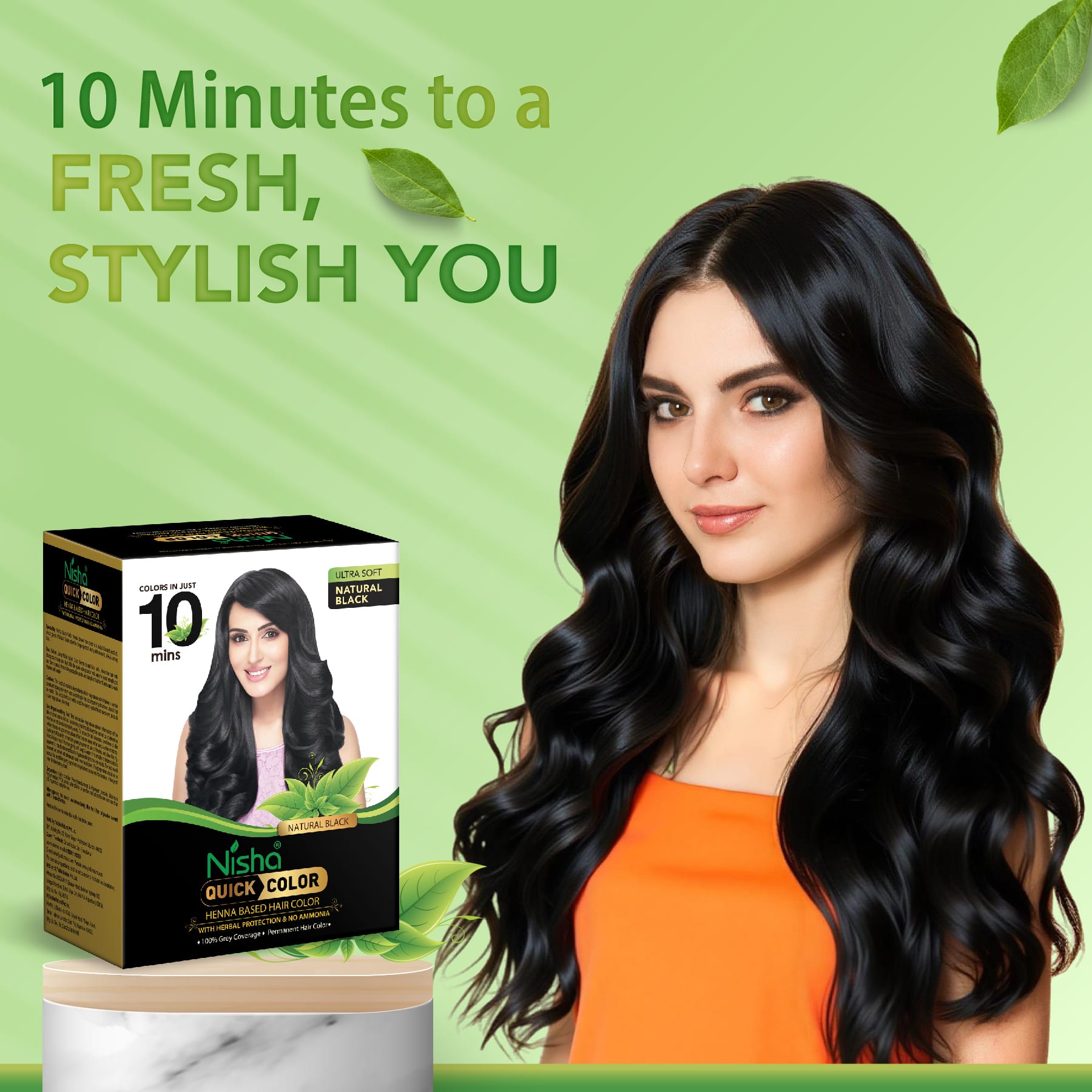 Nisha Quick Color Henna Based Hair Color Natural Black