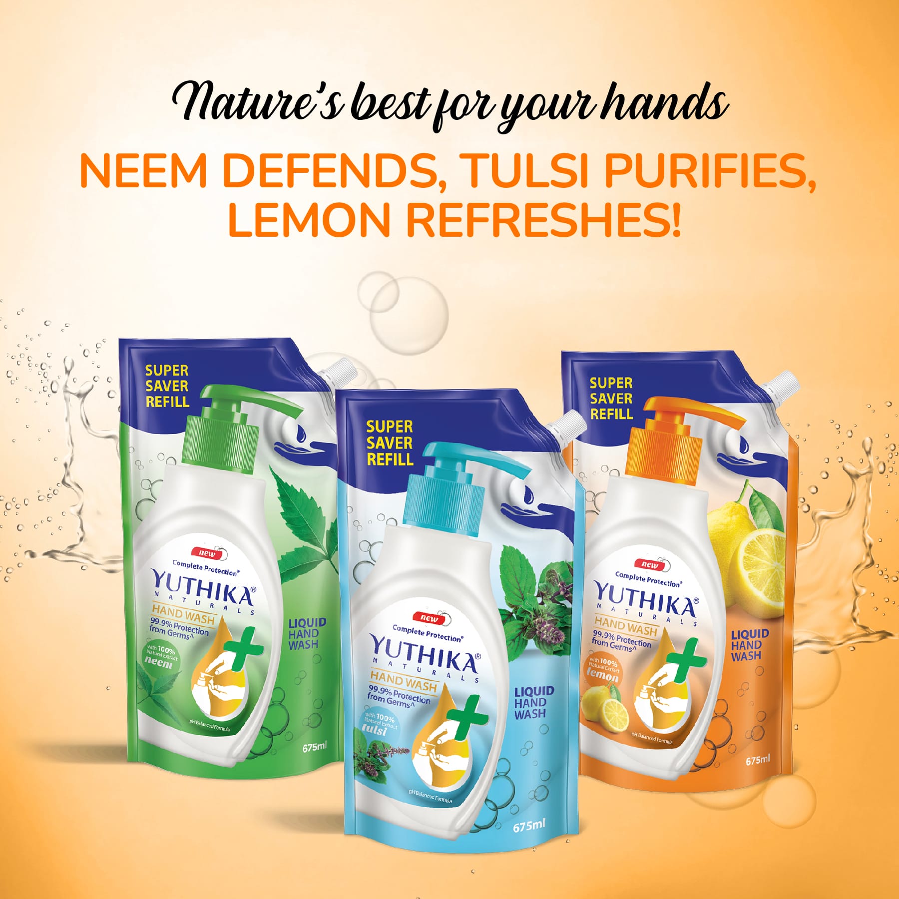  Yuthika Naturals Complete Protection Hand Wash Tulsi 675ml