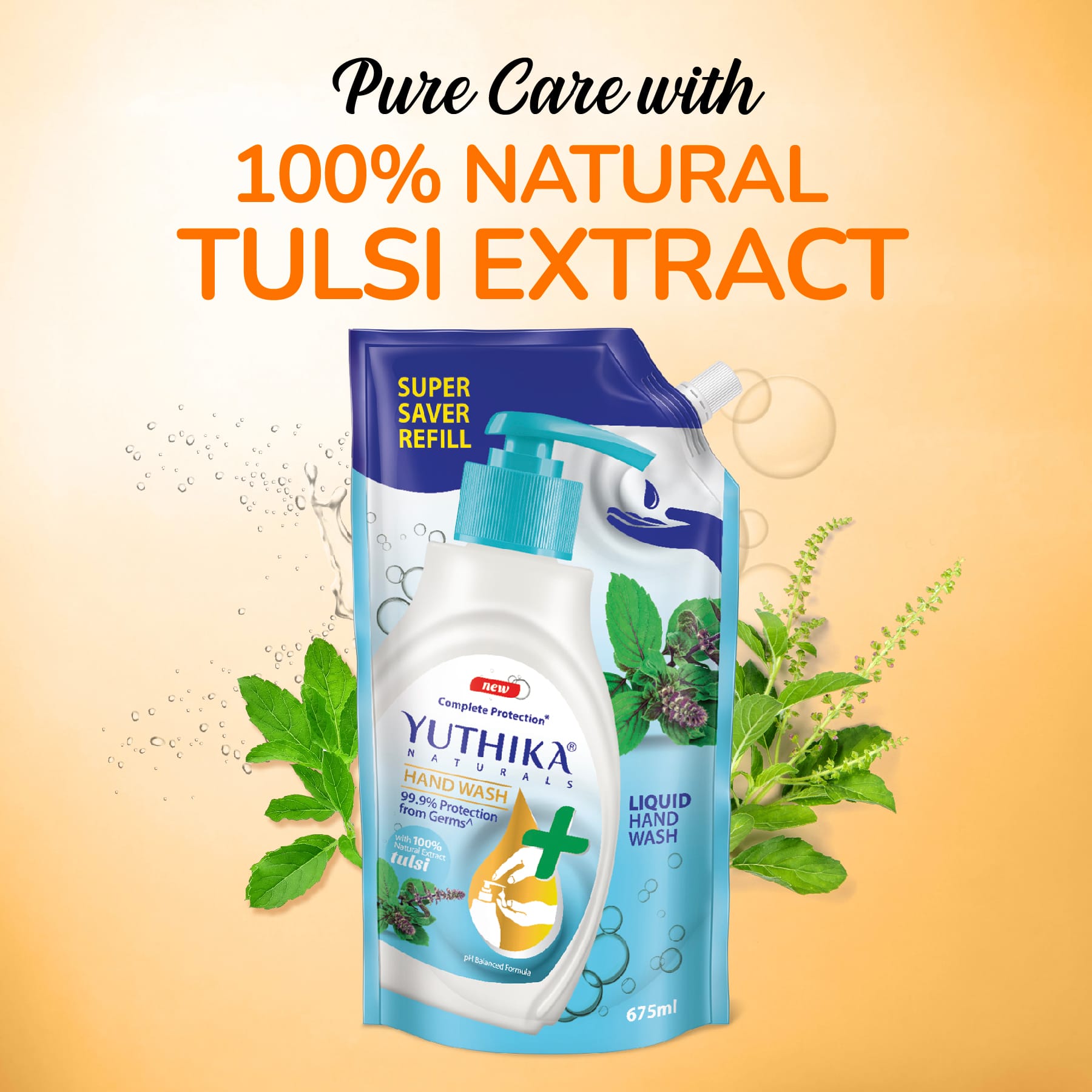  Yuthika Naturals Complete Protection Hand Wash Tulsi 675ml