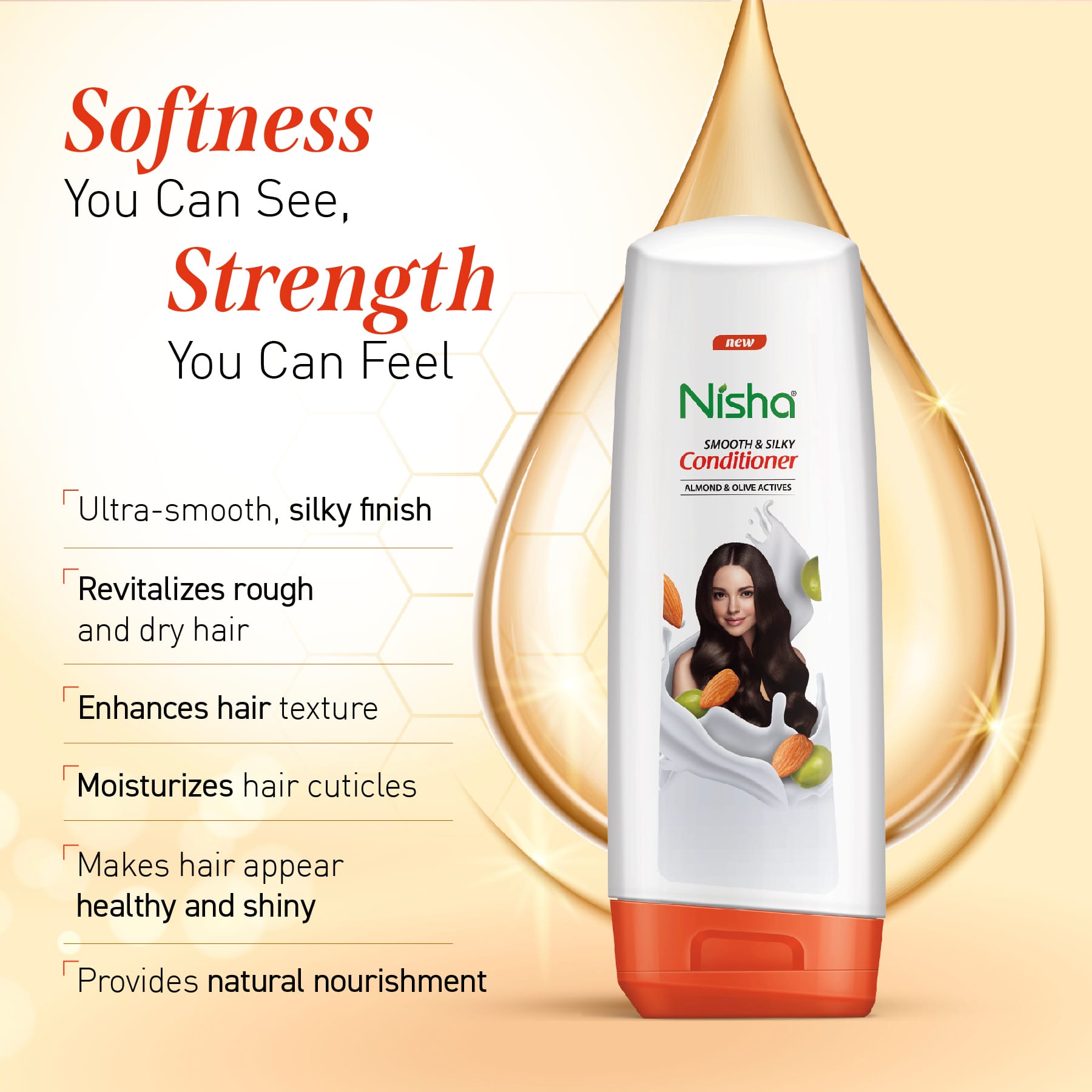 Nisha Smooth & Silky Conditioner | Almond & Olive Actives Conditioner