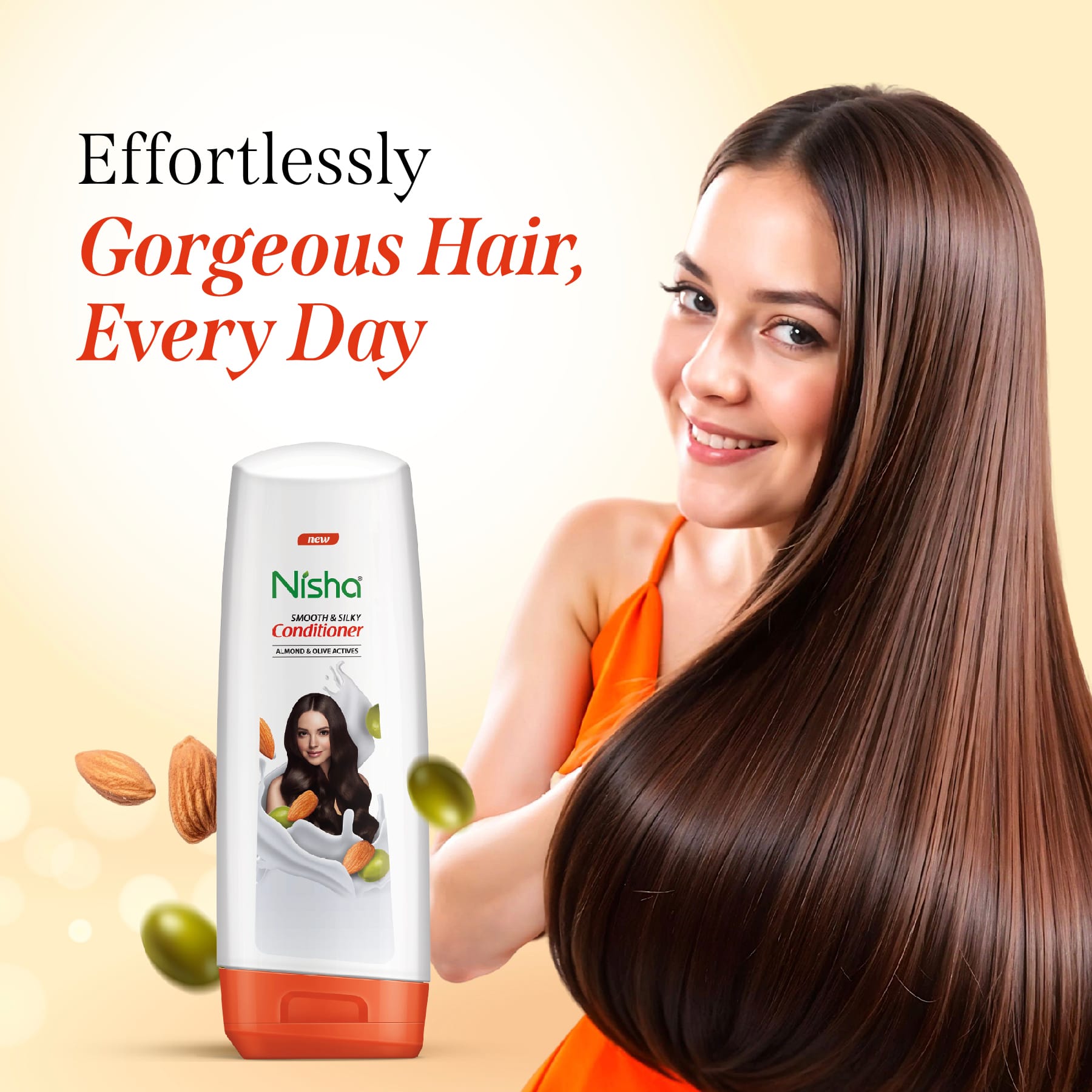 Nisha Smooth & Silky Conditioner | Almond & Olive Actives Conditioner