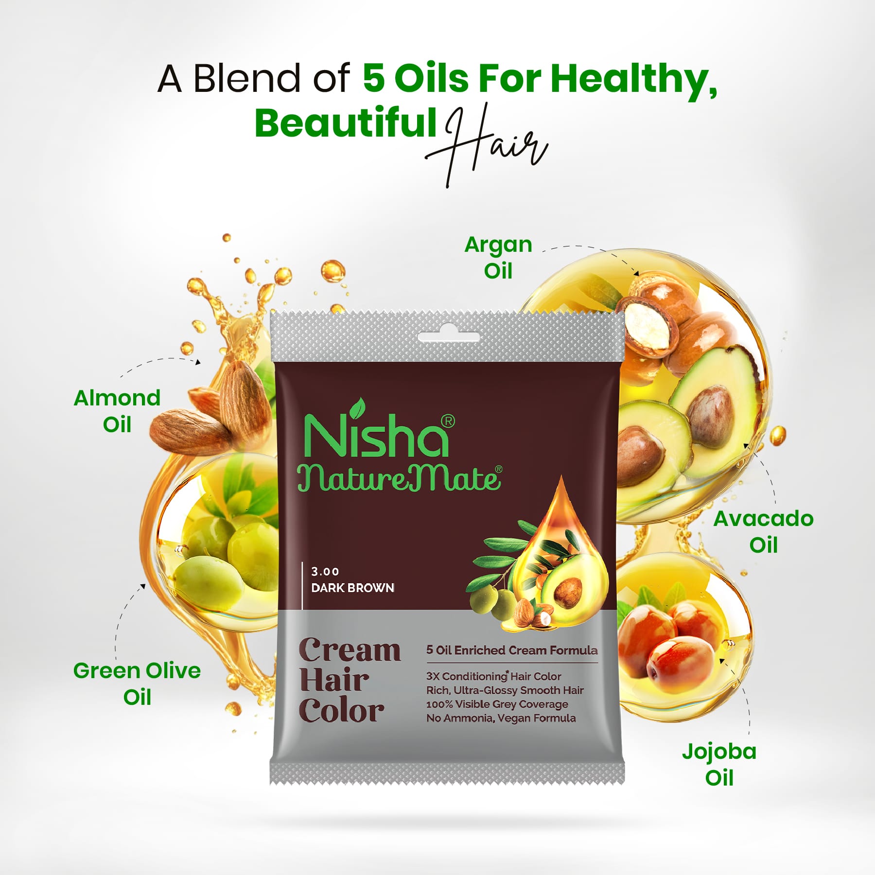 Nisha Naturemate Cream Hair Color Dark Brown