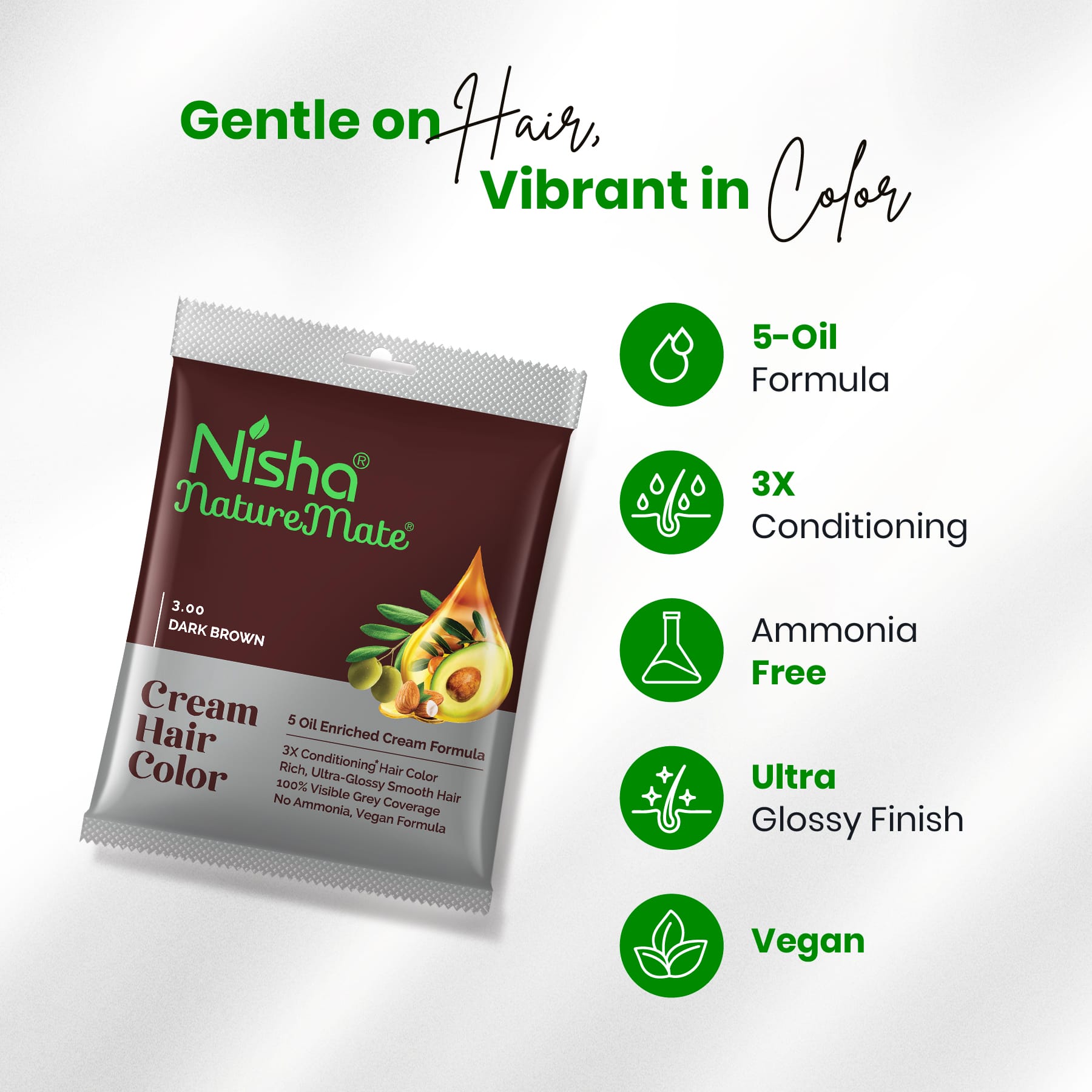 Nisha Naturemate Cream Hair Color Dark Brown