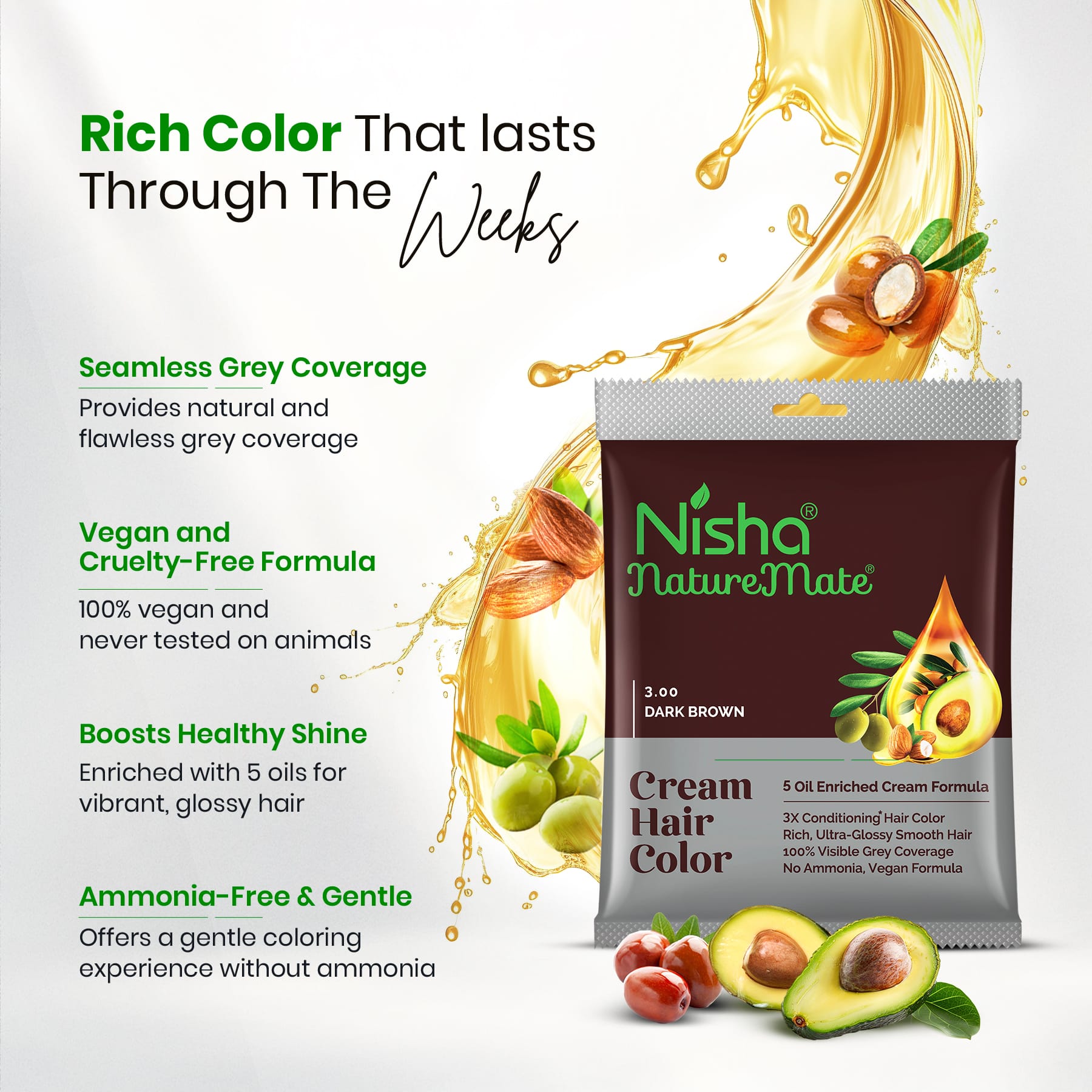 Nisha Naturemate Cream Hair Color Dark Brown