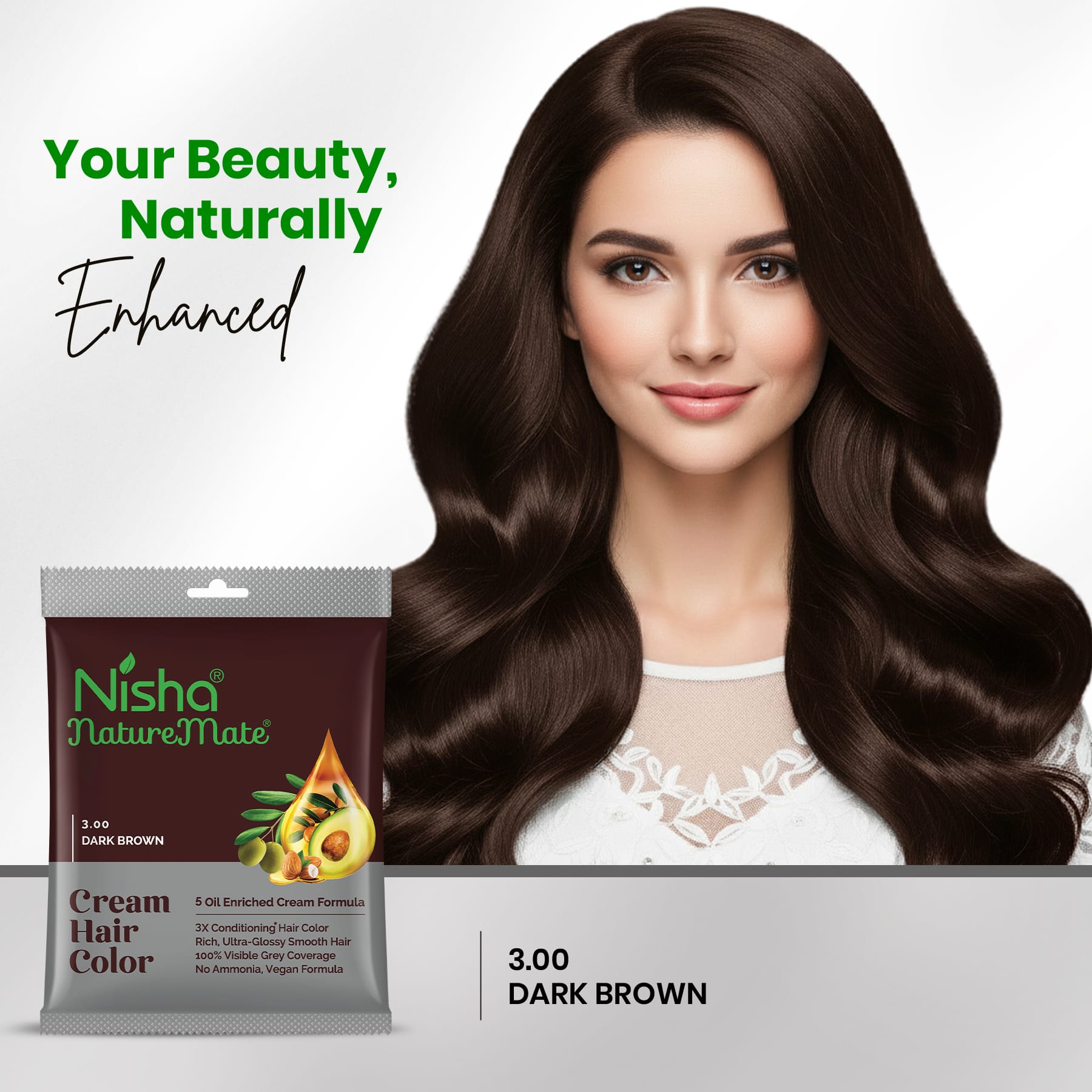 Nisha Naturemate Cream Hair Color Dark Brown