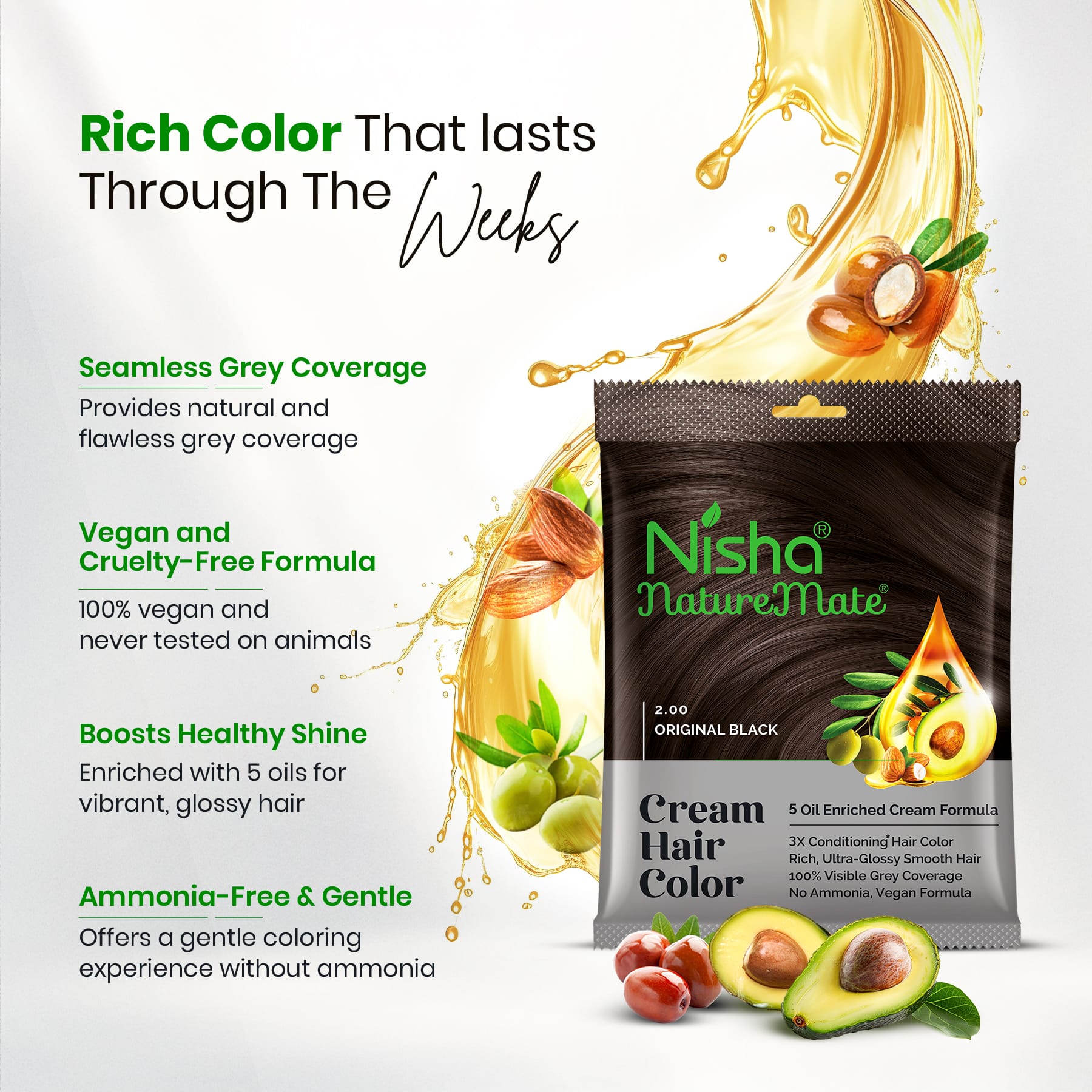 Nisha Naturemate Cream Hair Color Dark Brown