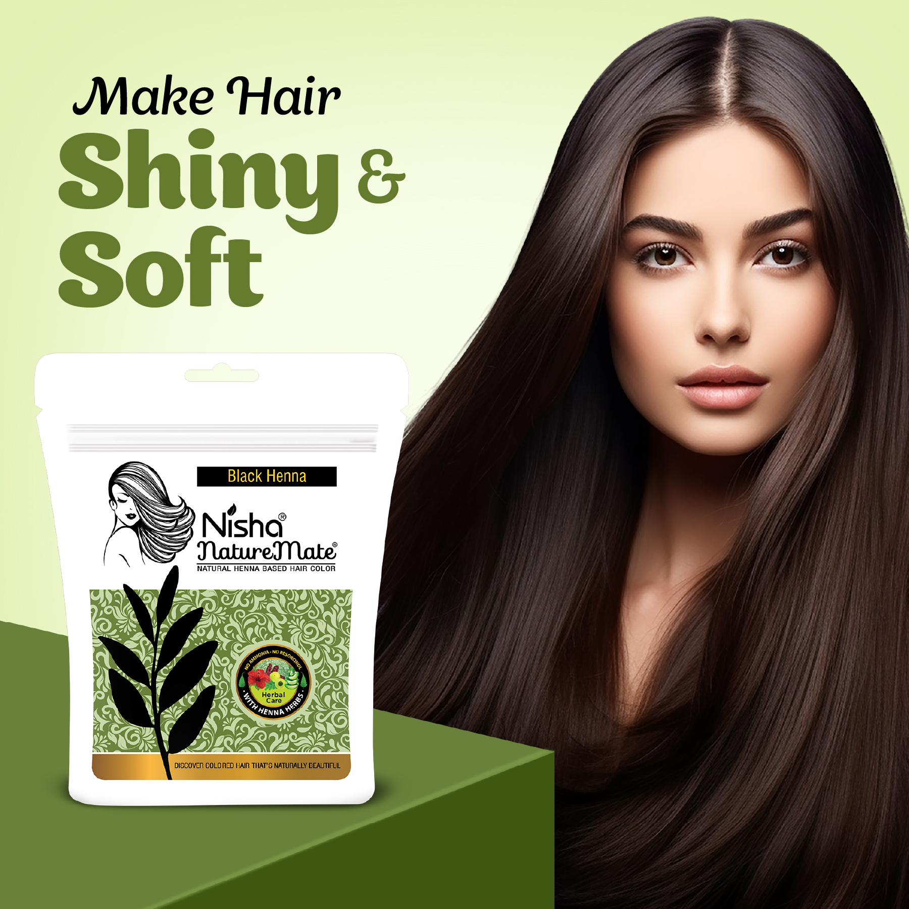 Nisha NatureMate Natural Henna-Based Hair Color Black Henna
