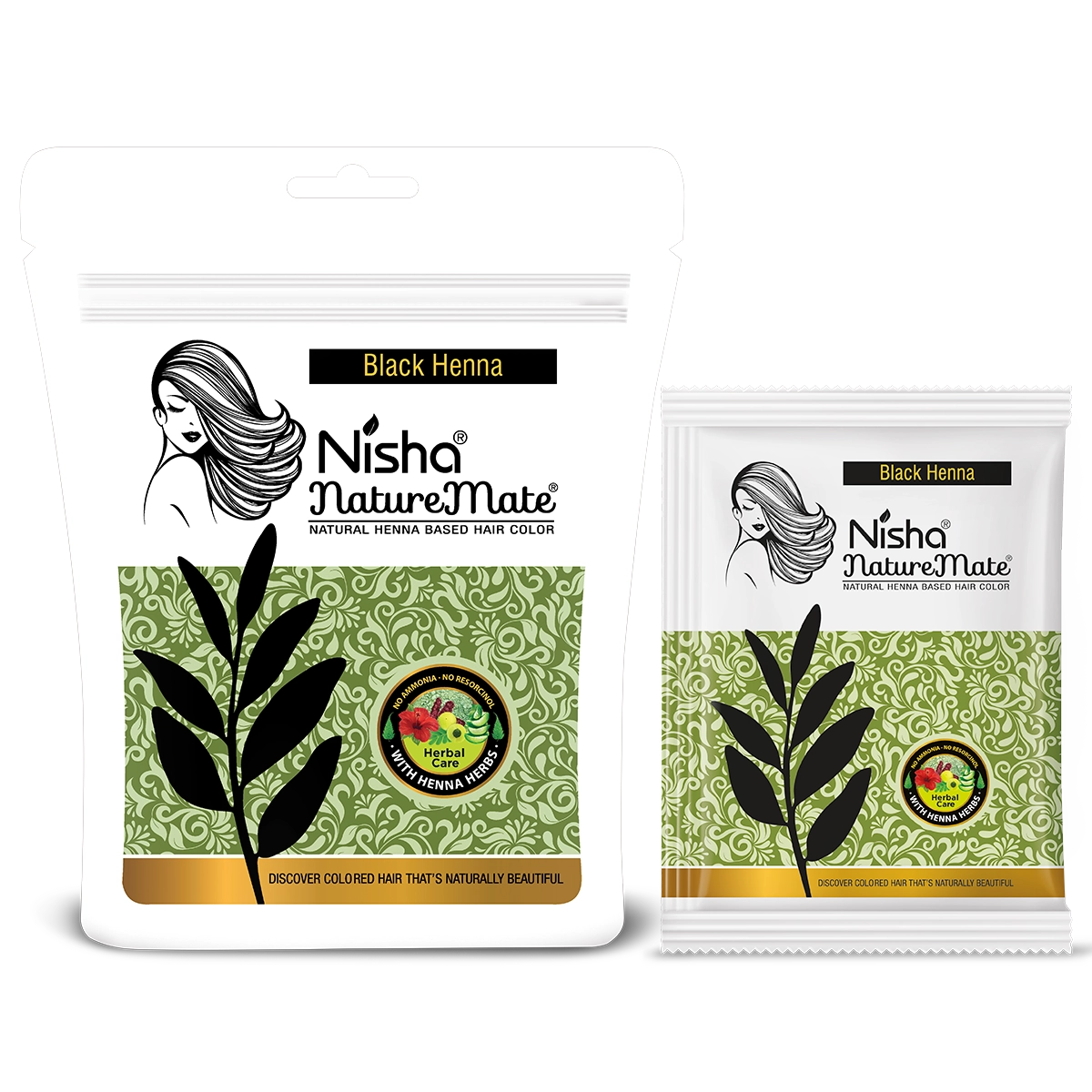 Nisha NatureMate Natural Henna-Based Hair Color Black Henna