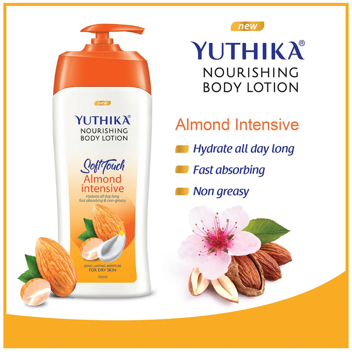 Yuthika Nourishing Body Lotion Almond Intensive 500ml