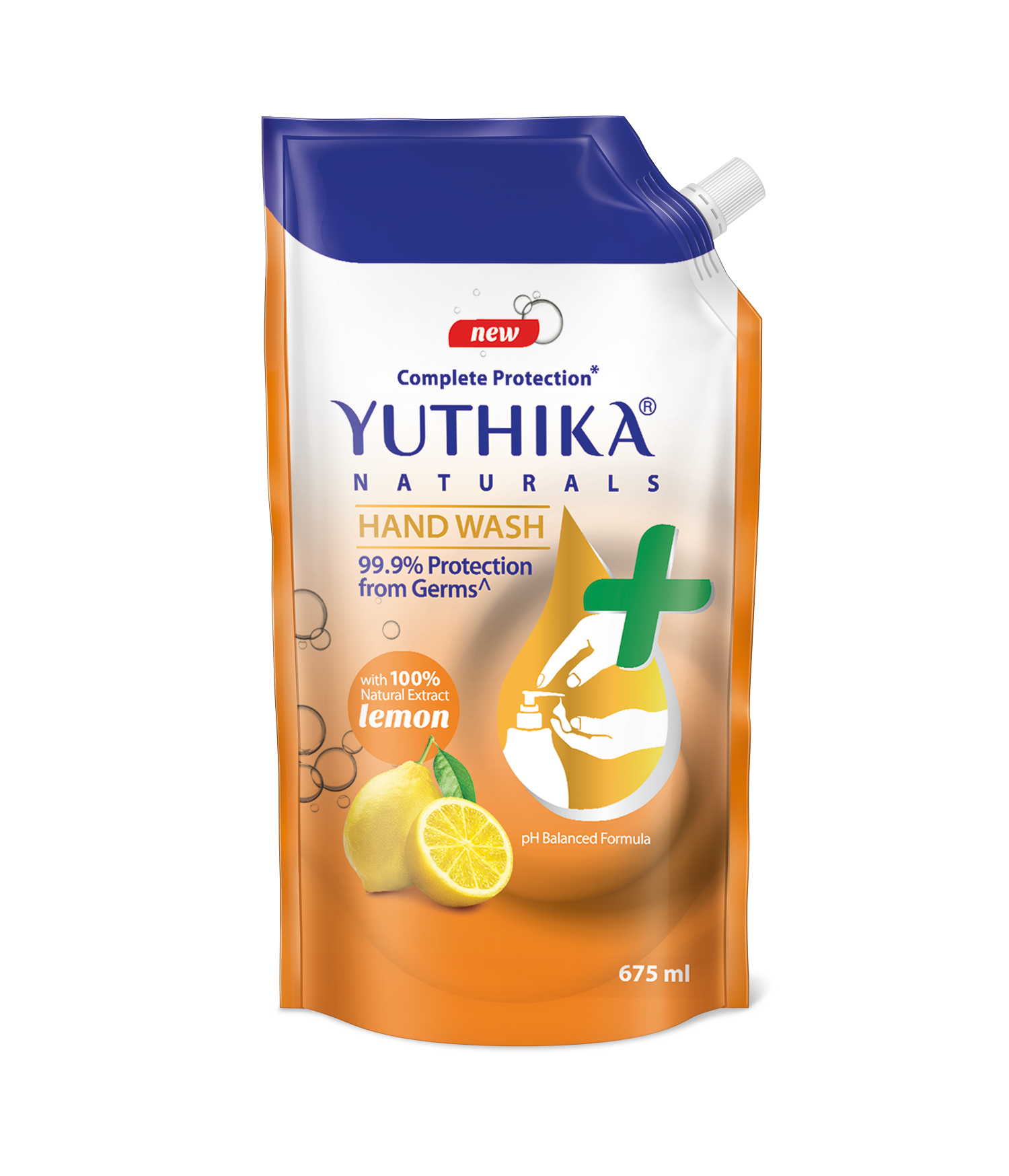 Yuthika Naturals Complete Protection Hand Wash Lemon 675ml