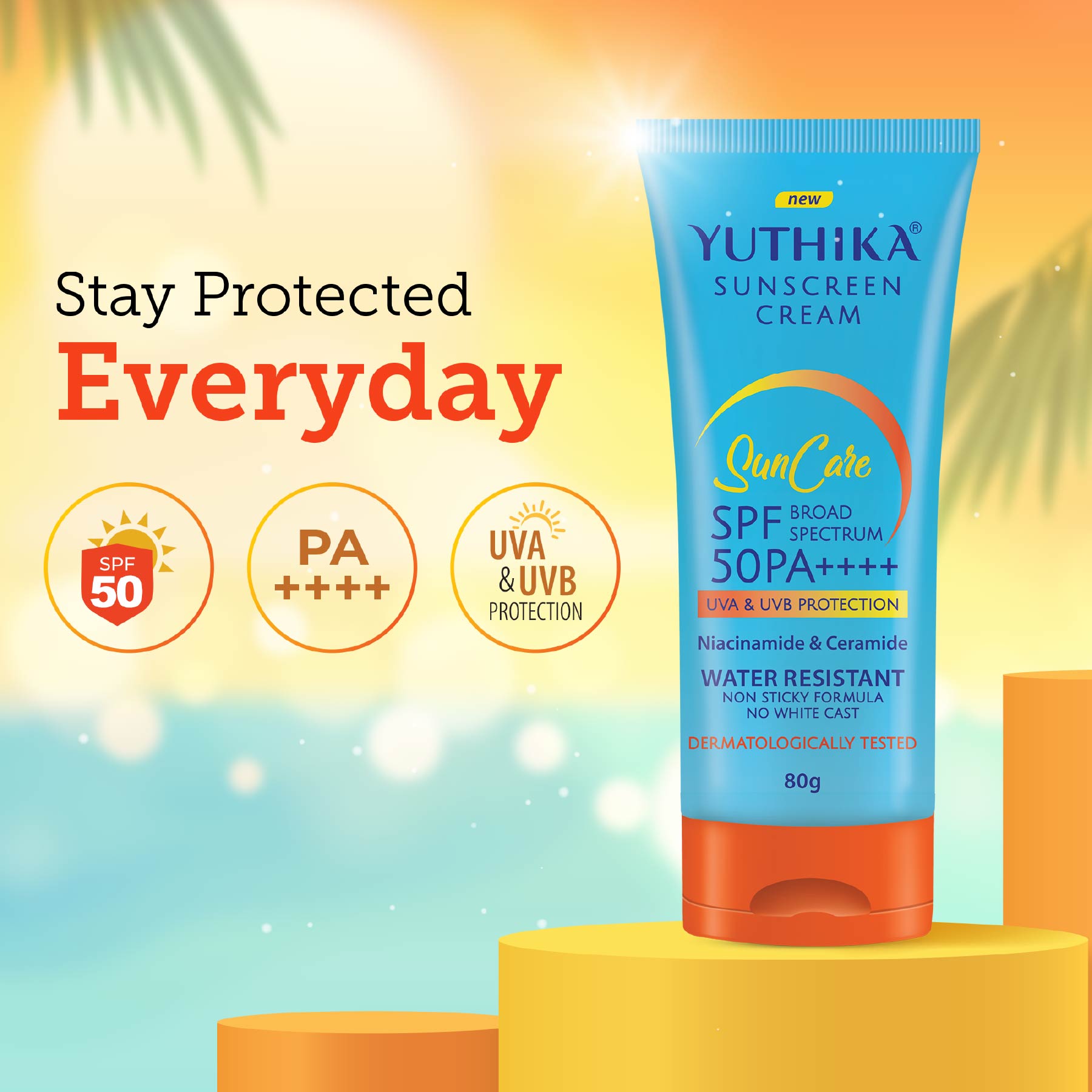 Yuthika Sunscreen Cream Suncare SPF 50 80g