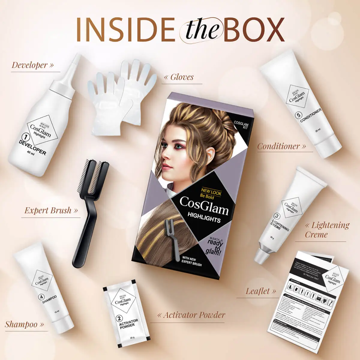 Cosglam Highlights Easy & Professional Hair Highlighting Kit