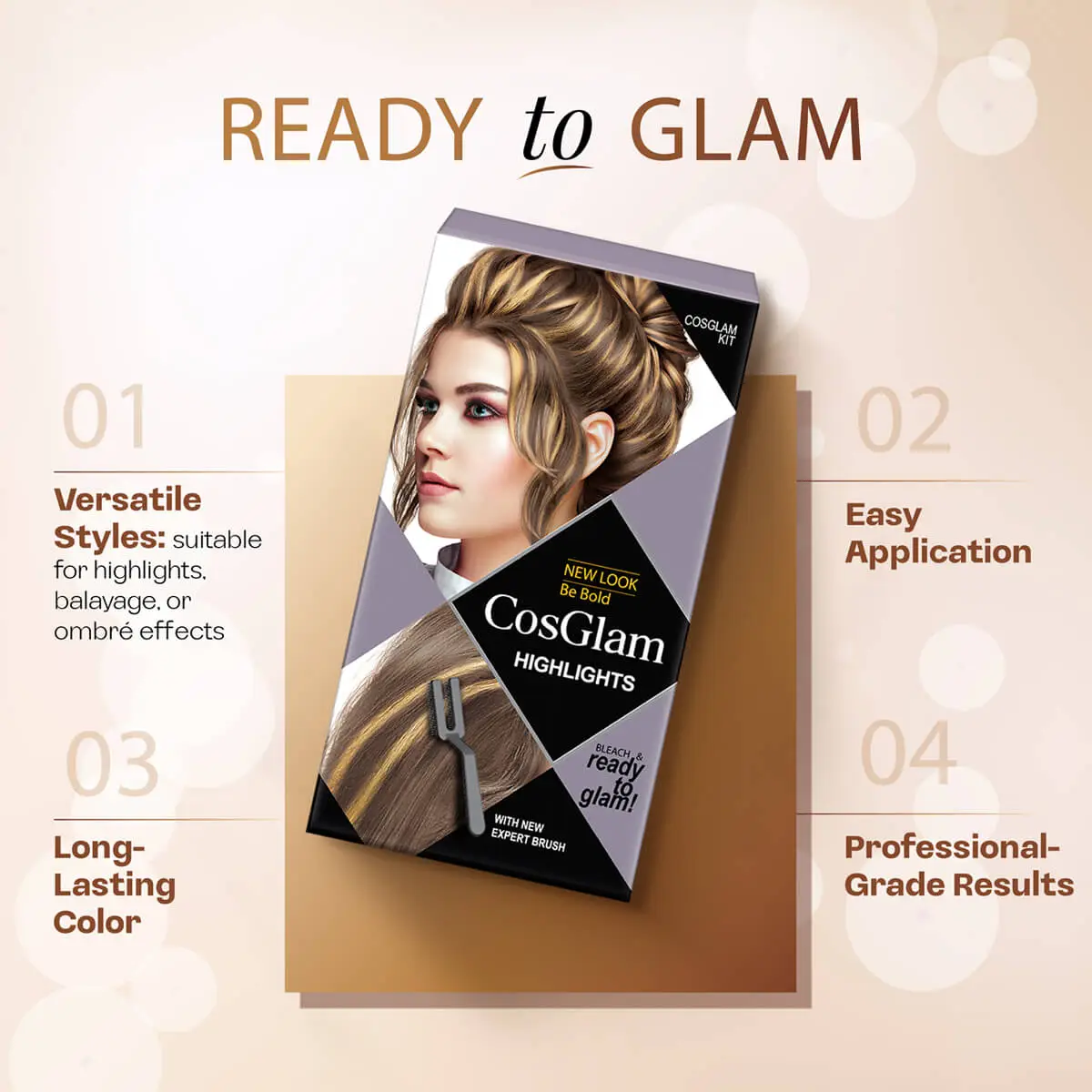 Cosglam Highlights Easy & Professional Hair Highlighting Kit