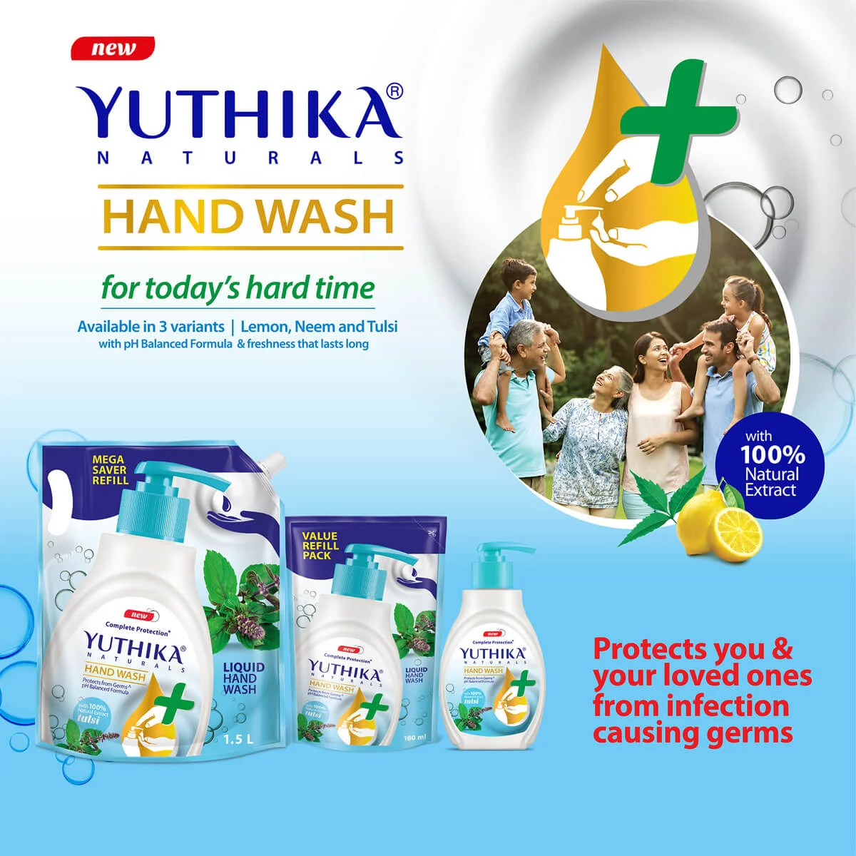  Yuthika Naturals Complete Protection Hand Wash Tulsi